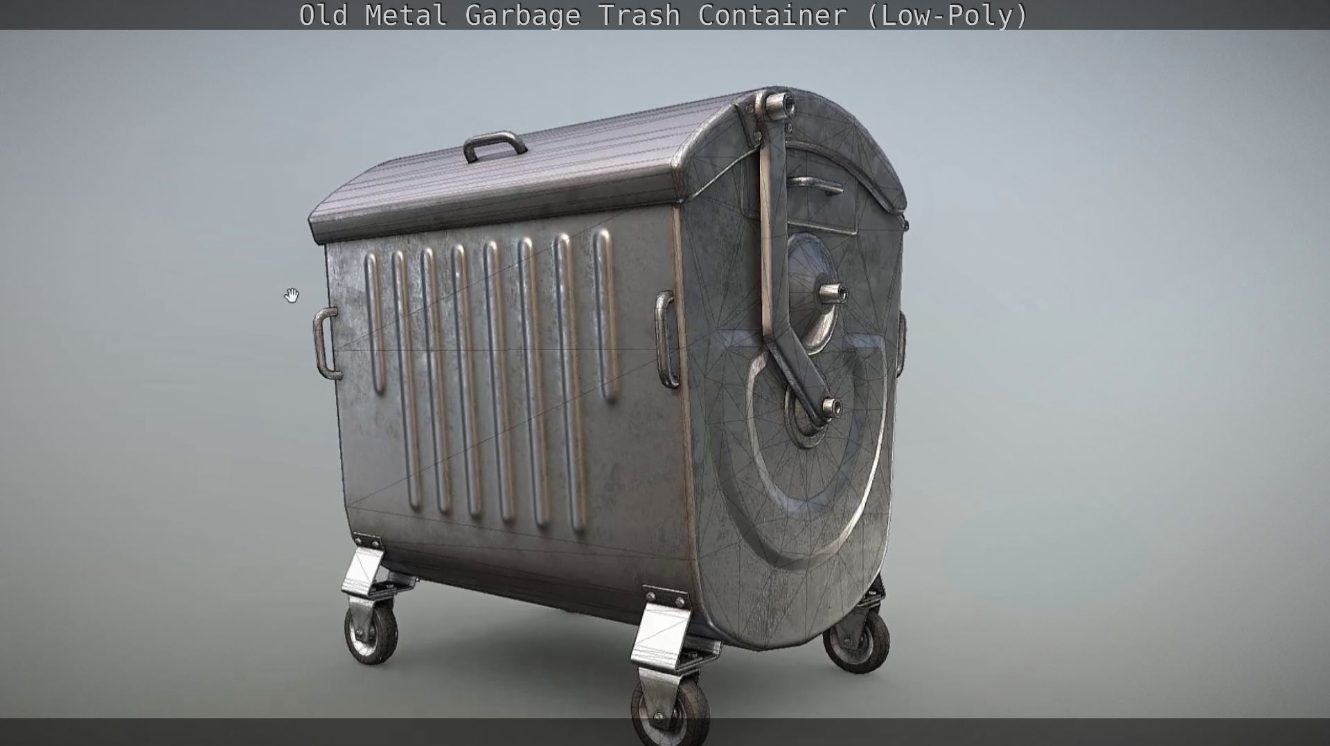 Old Metal Garbage Trash Container Low-Poly Low-poly 3D model_23
