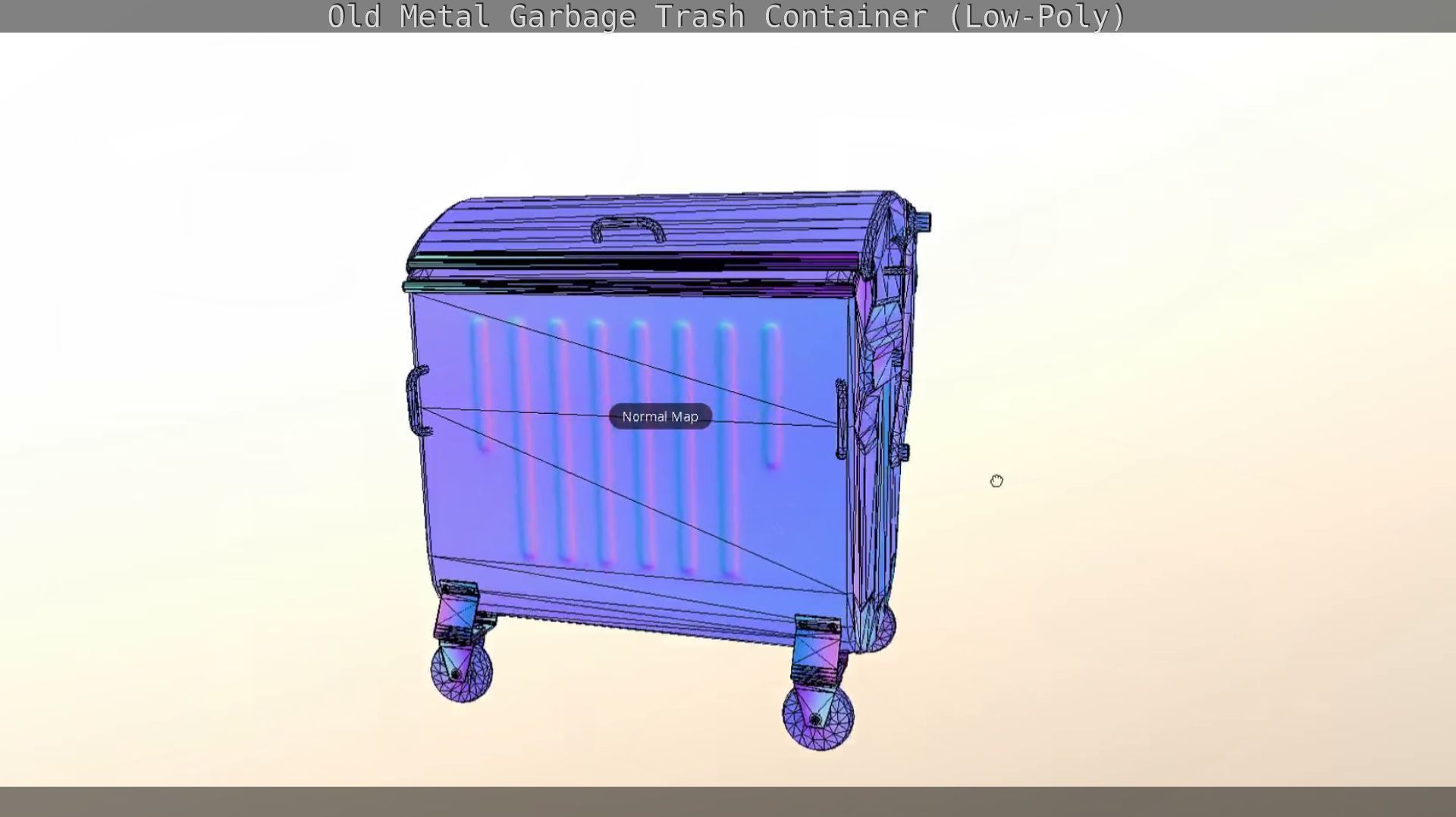 Old Metal Garbage Trash Container Low-Poly Low-poly 3D model_34