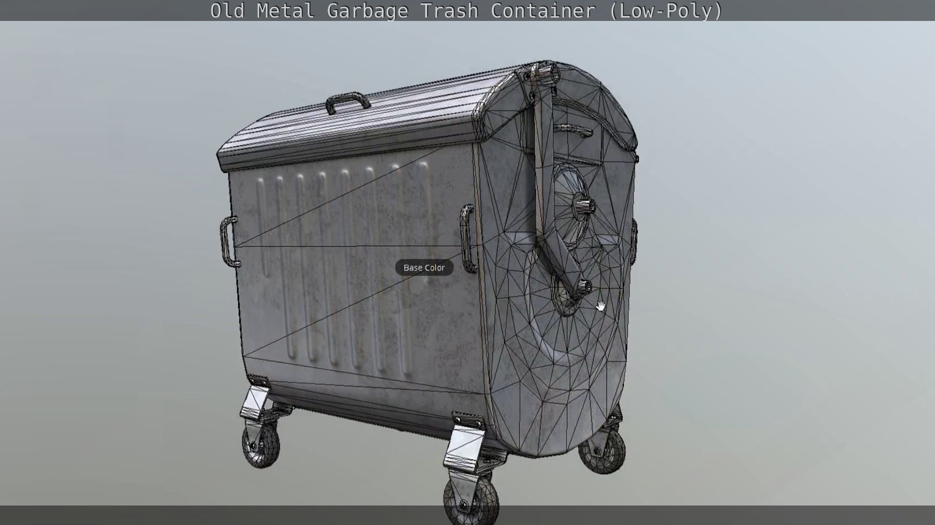 Old Metal Garbage Trash Container Low-Poly Low-poly 3D model_25