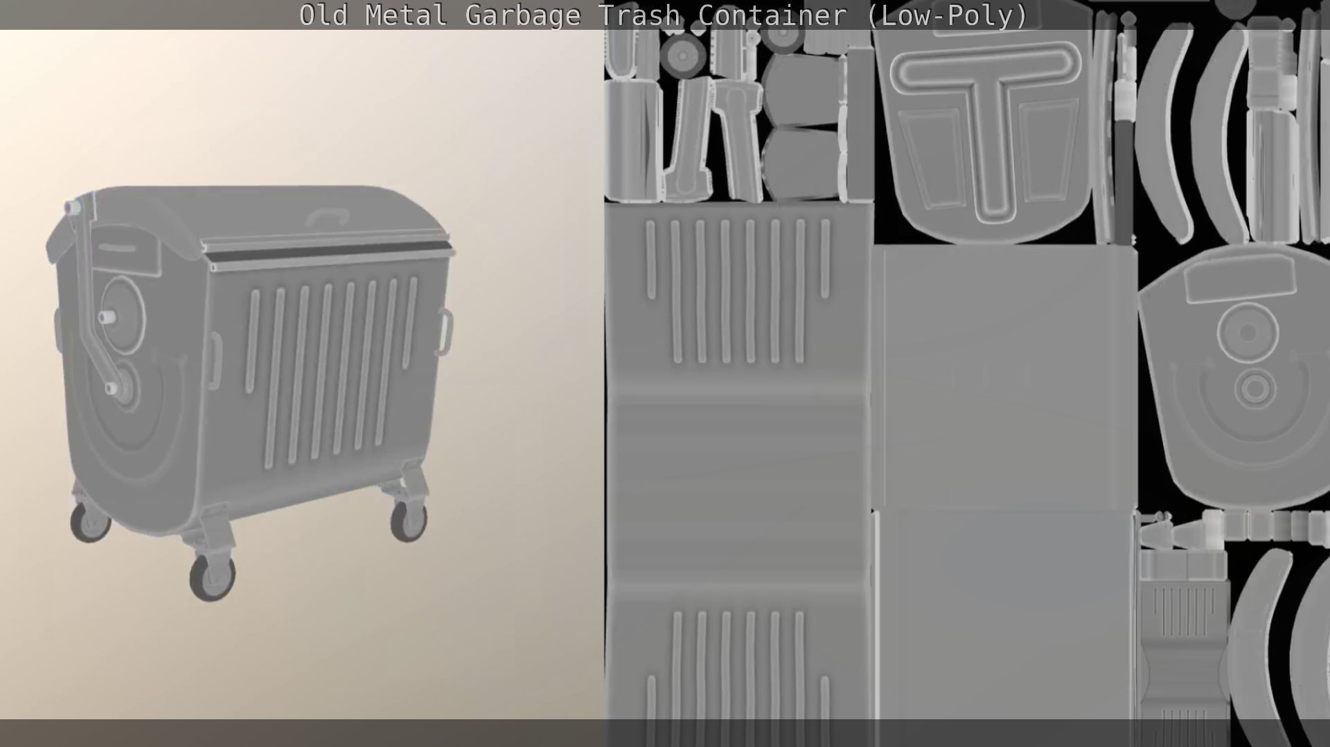 Old Metal Garbage Trash Container Low-Poly Low-poly 3D model_58