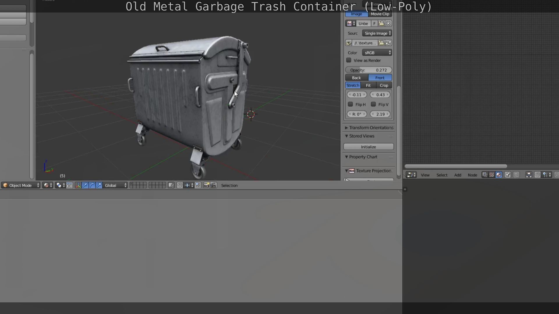 Old Metal Garbage Trash Container Low-Poly Low-poly 3D model_86