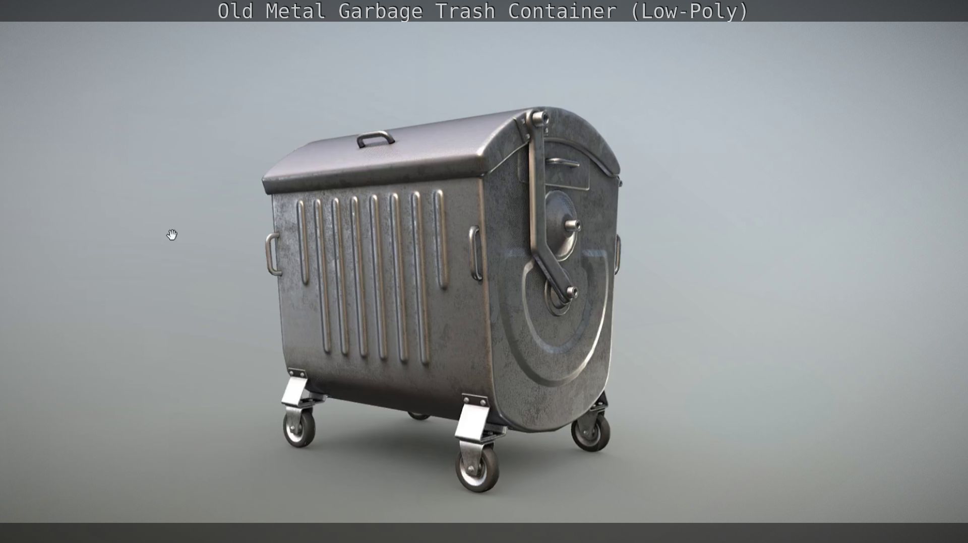 Old Metal Garbage Trash Container Low-Poly Low-poly 3D model_13