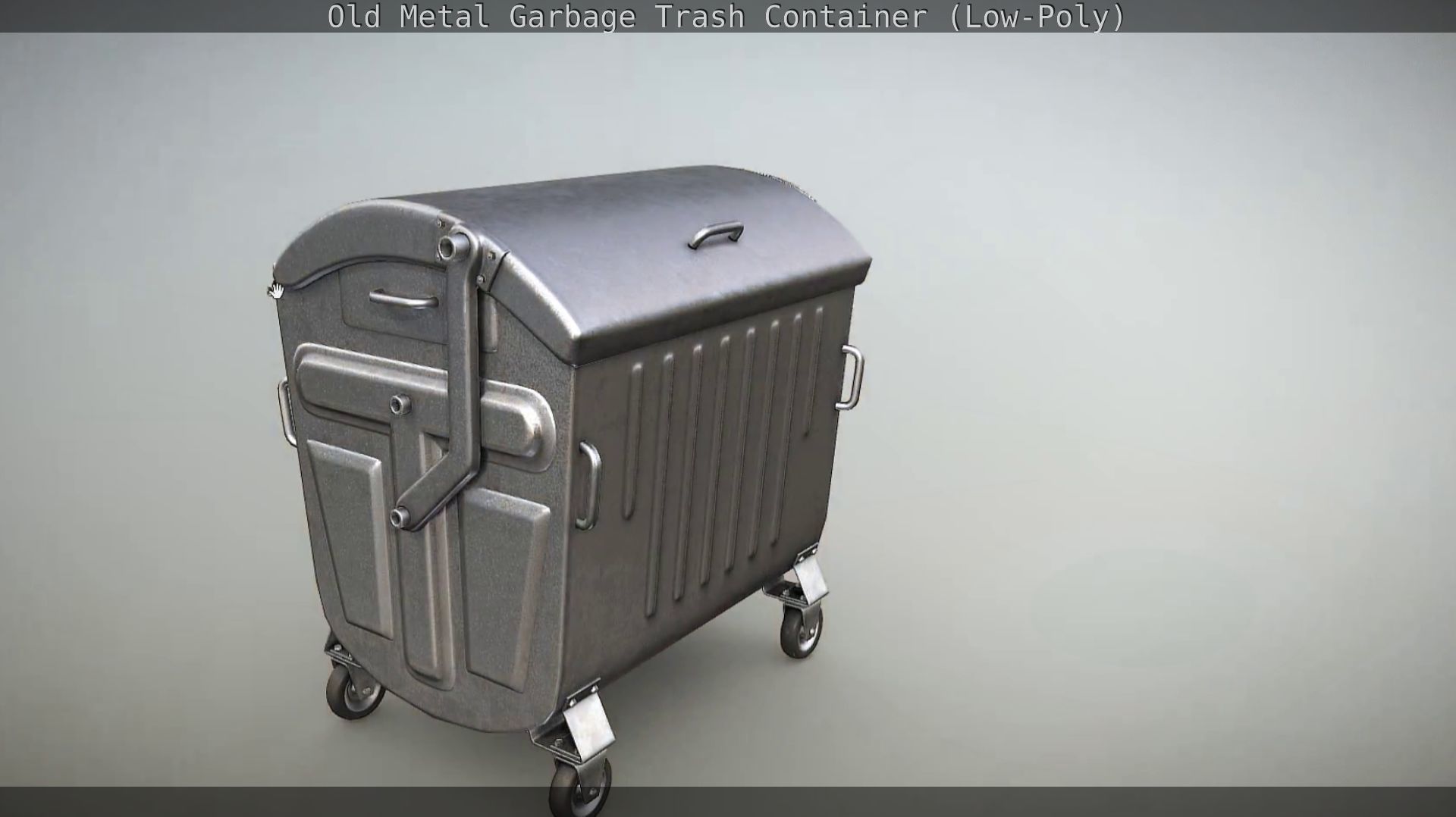 Old Metal Garbage Trash Container Low-Poly Low-poly 3D model_71