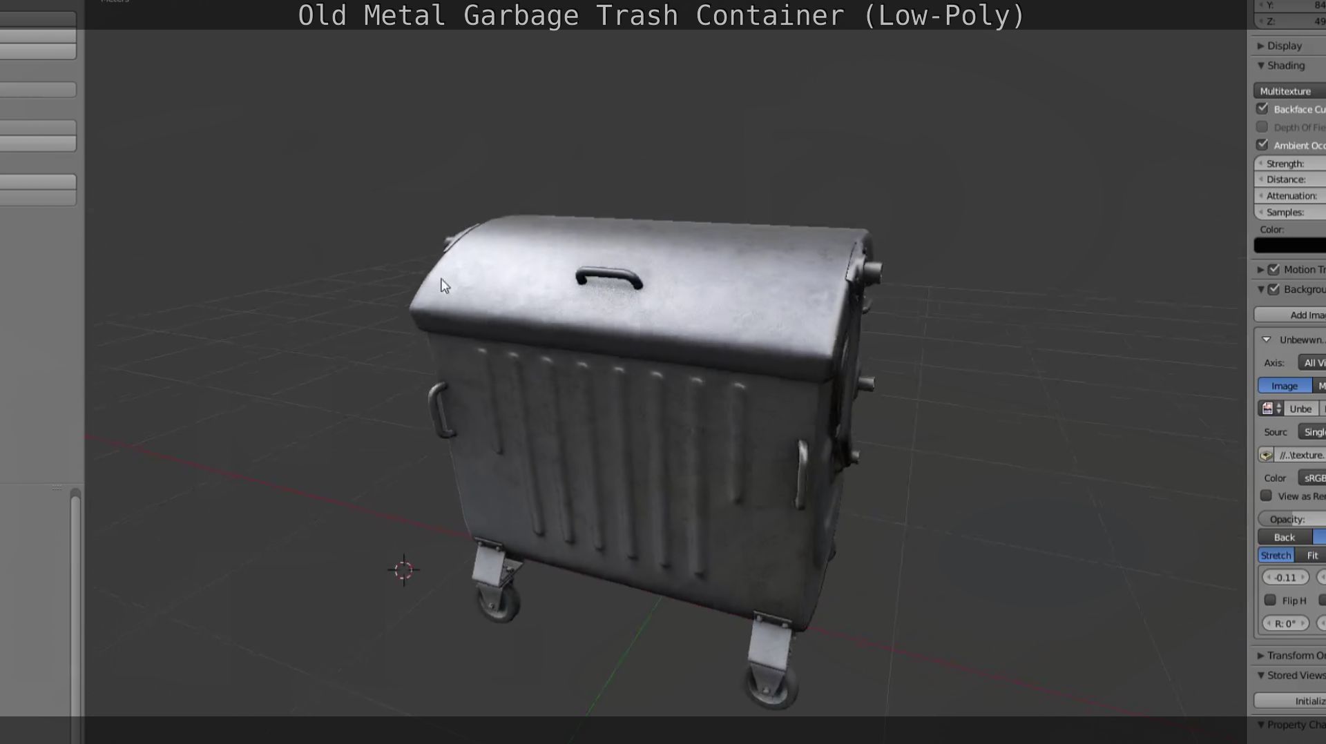Old Metal Garbage Trash Container Low-Poly Low-poly 3D model_88