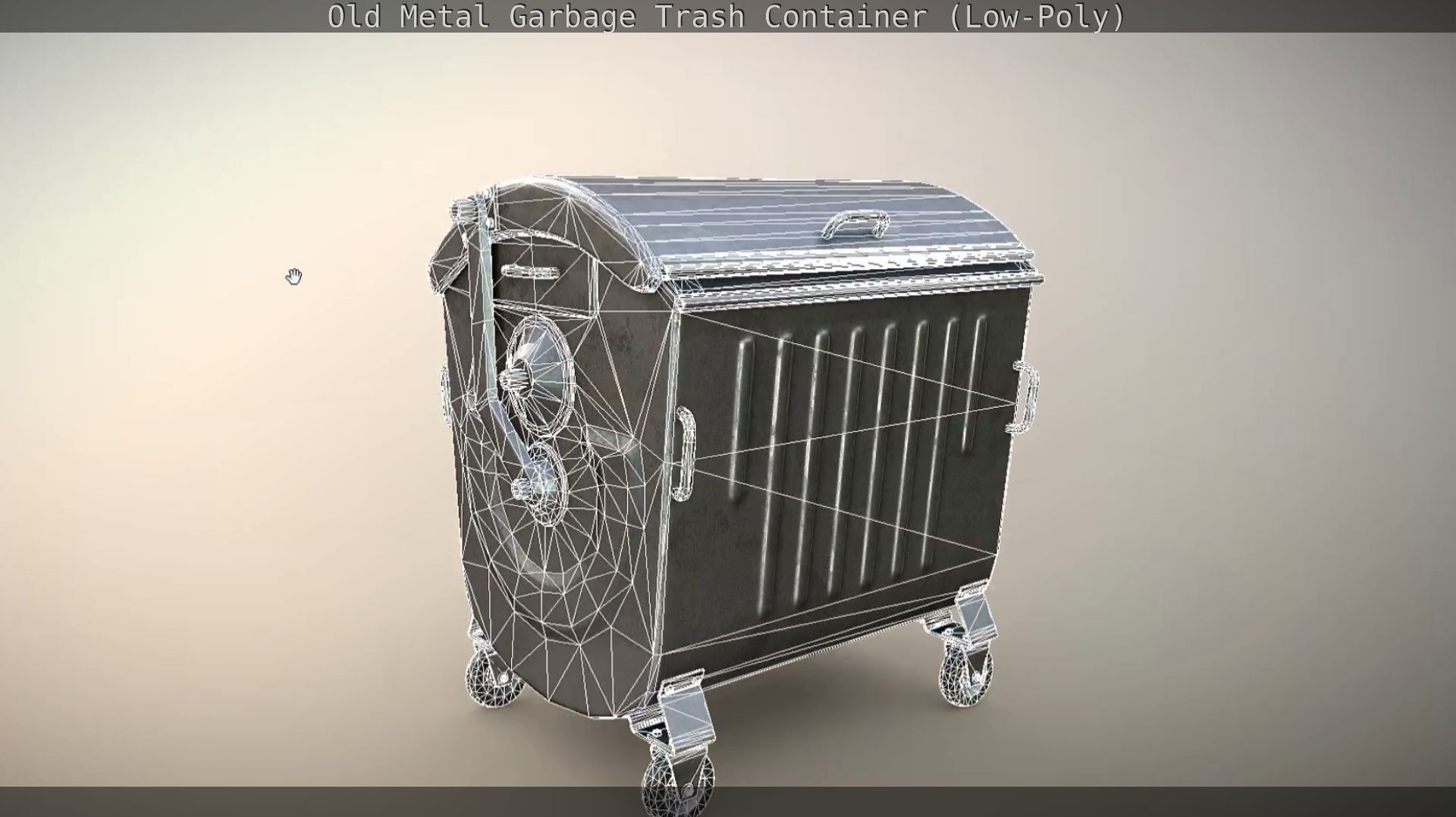 Old Metal Garbage Trash Container Low-Poly Low-poly 3D model_65