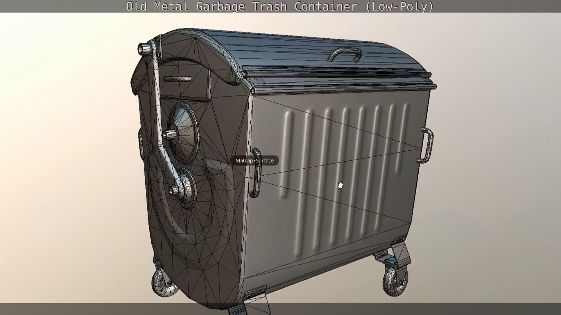 Old Metal Garbage Trash Container Low-Poly Low-poly 3D model_39