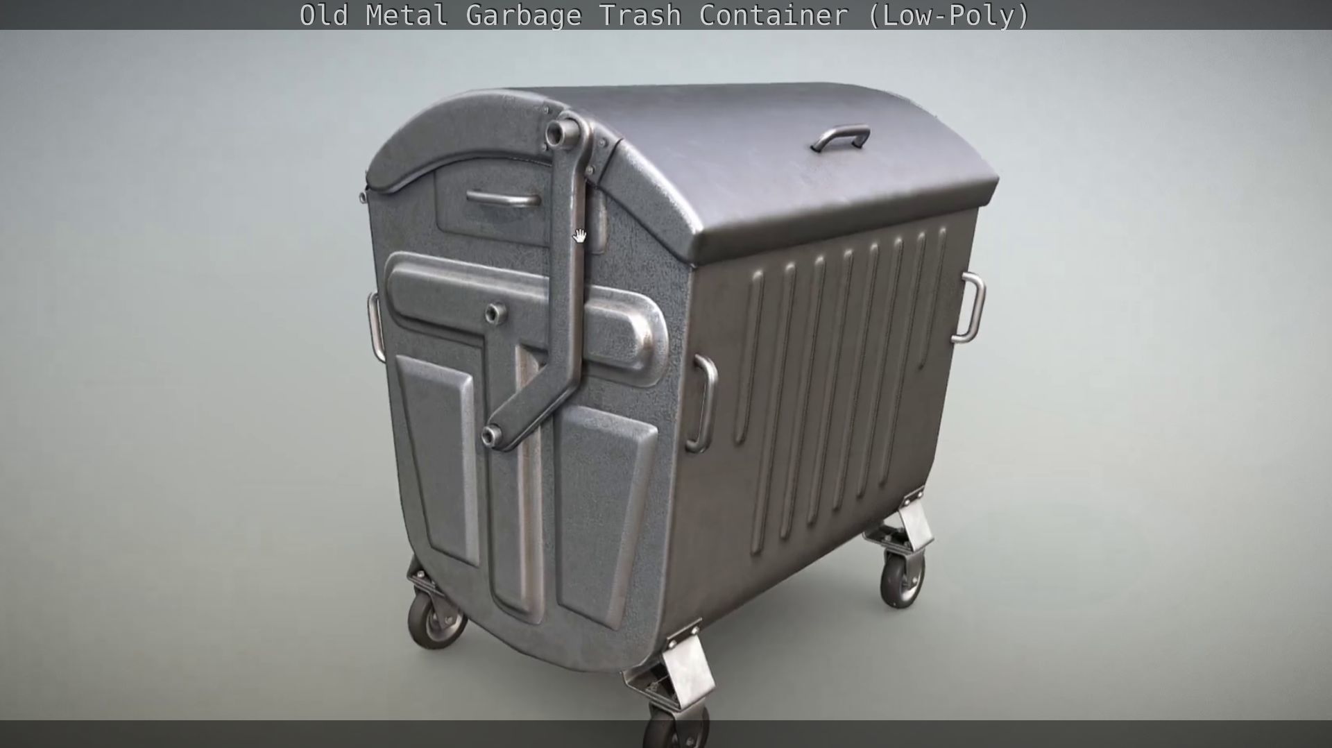 Old Metal Garbage Trash Container Low-Poly Low-poly 3D model_74