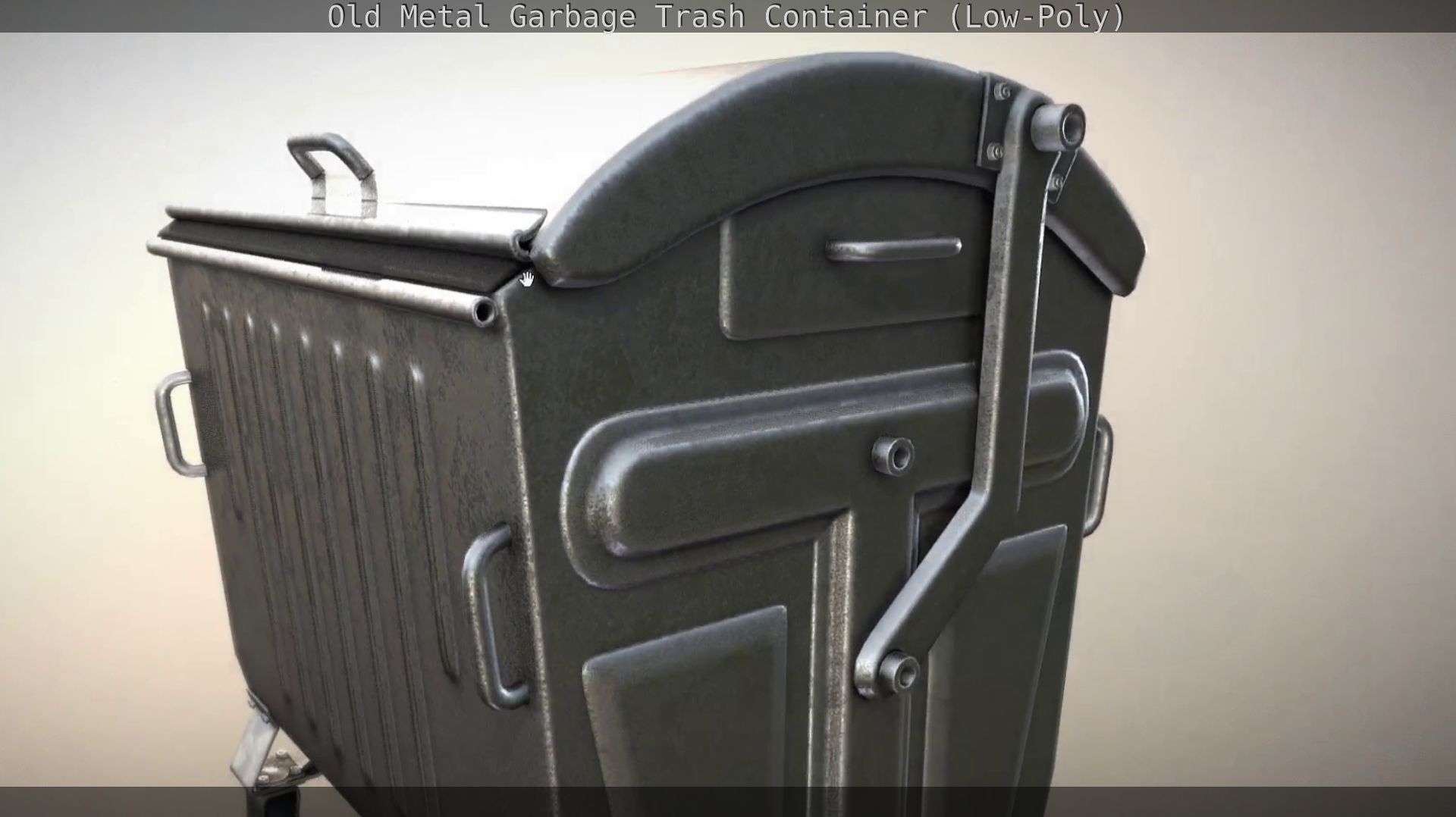 Old Metal Garbage Trash Container Low-Poly Low-poly 3D model_83