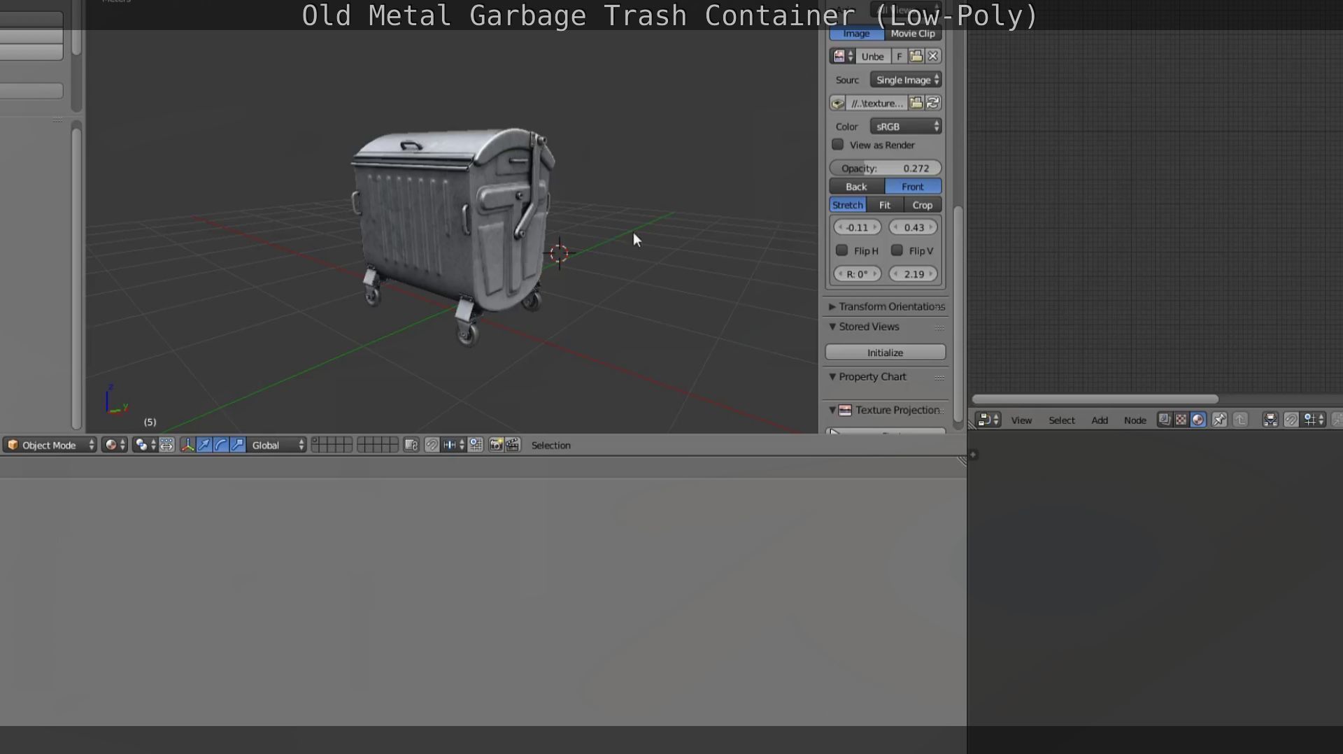 Old Metal Garbage Trash Container Low-Poly Low-poly 3D model_84