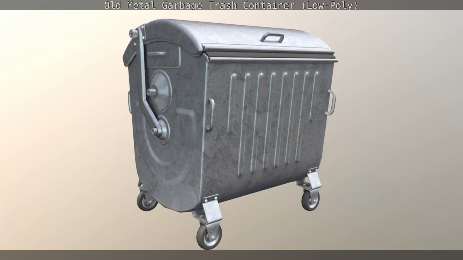 Old Metal Garbage Trash Container Low-Poly Low-poly 3D model_51