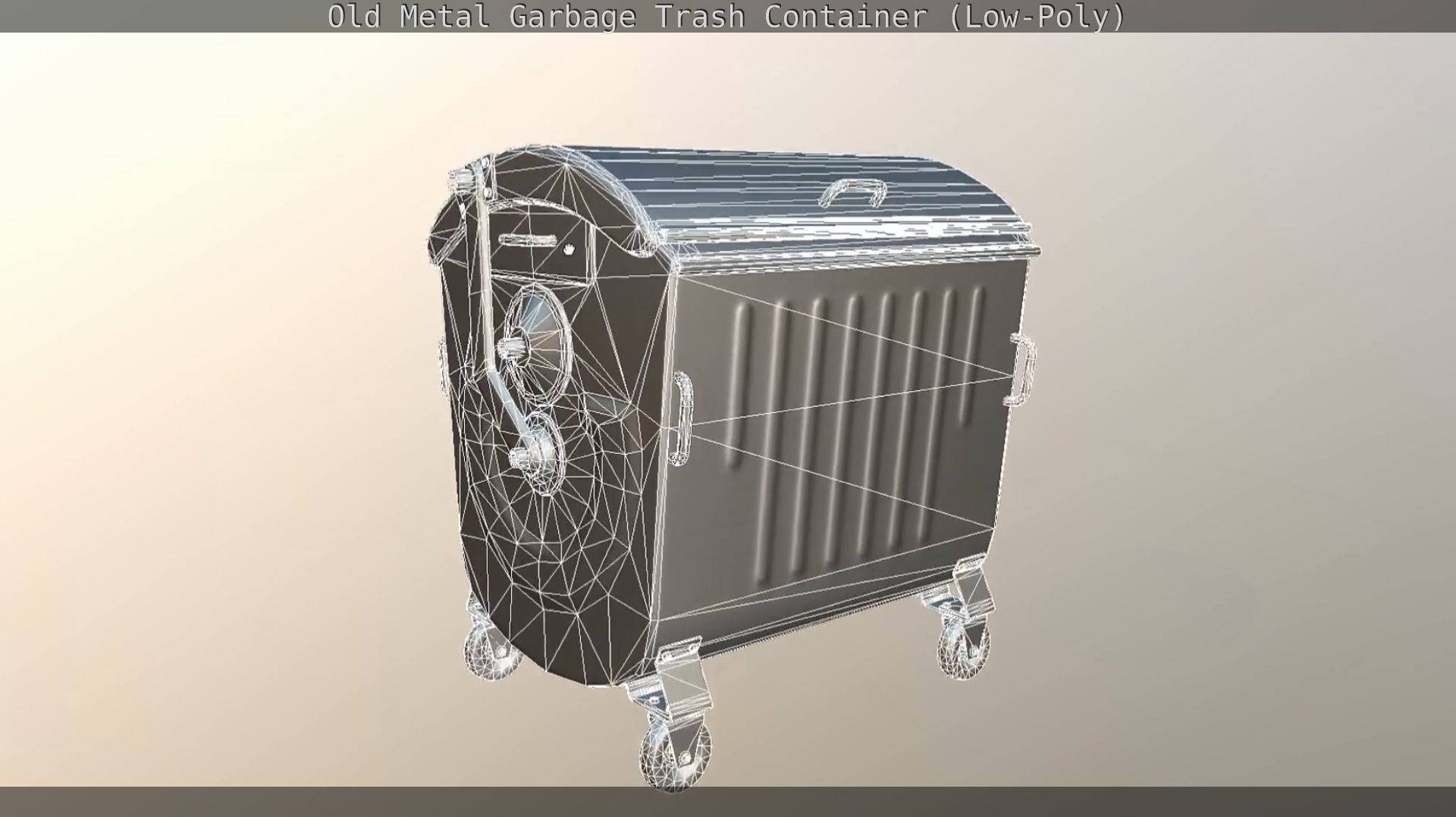 Old Metal Garbage Trash Container Low-Poly Low-poly 3D model_63