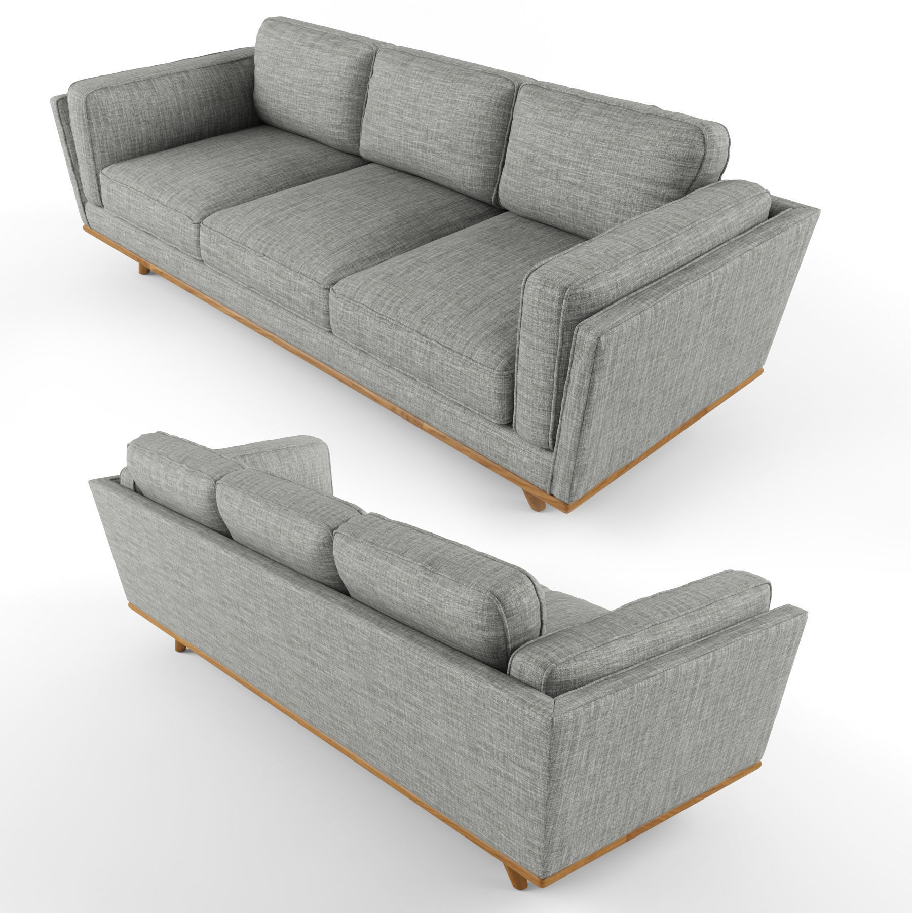 Timber sofa 3D model_2