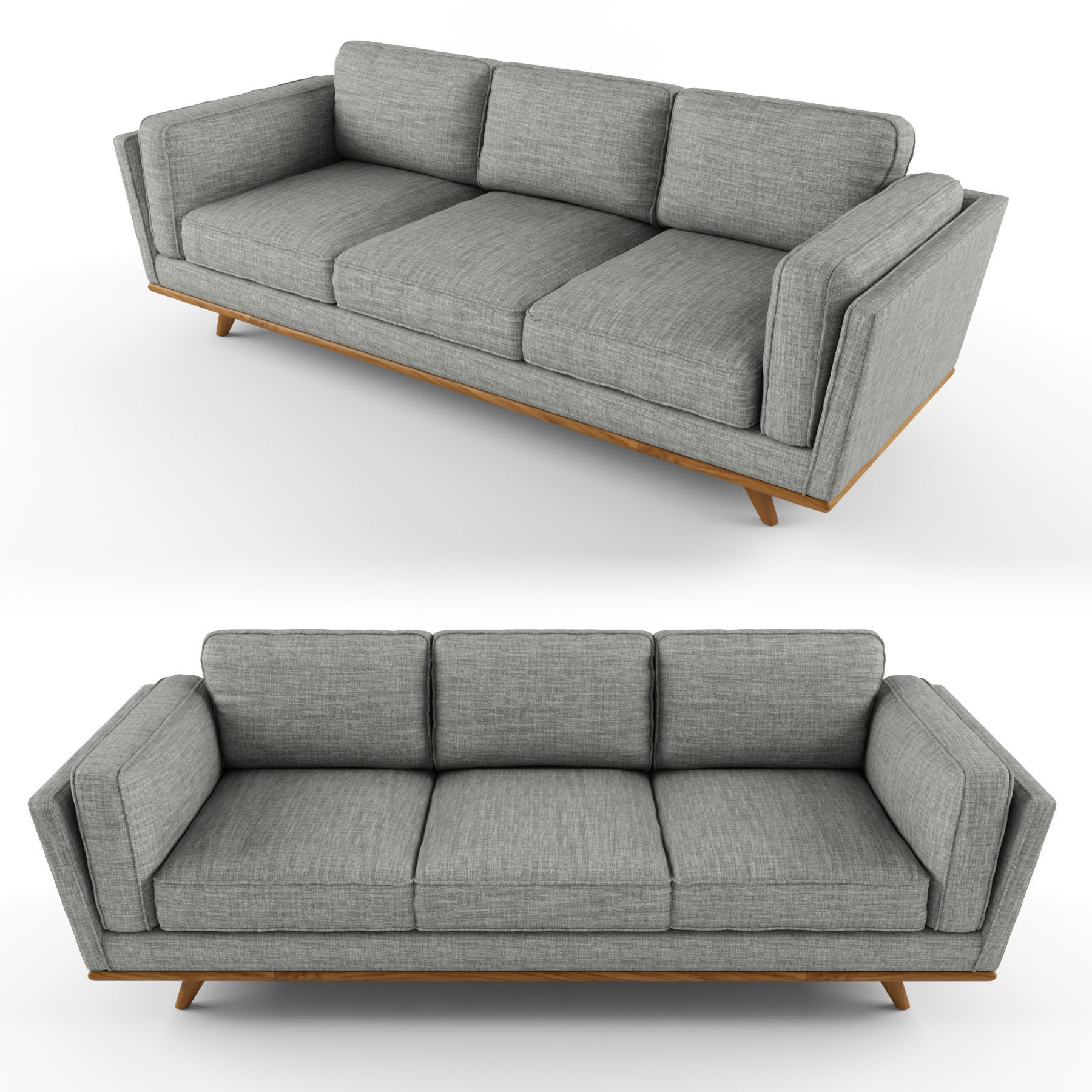 Timber sofa 3D model_1