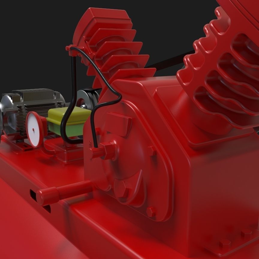 2 Hp Air Compressor Free 3D model_4
