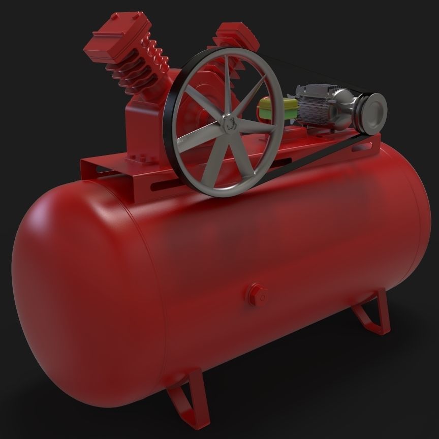 2 Hp Air Compressor Free 3D model_3