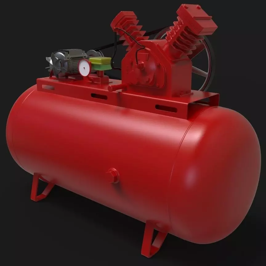 2 Hp Air Compressor Free 3D model_0