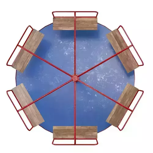 Roundabout circular table with benches