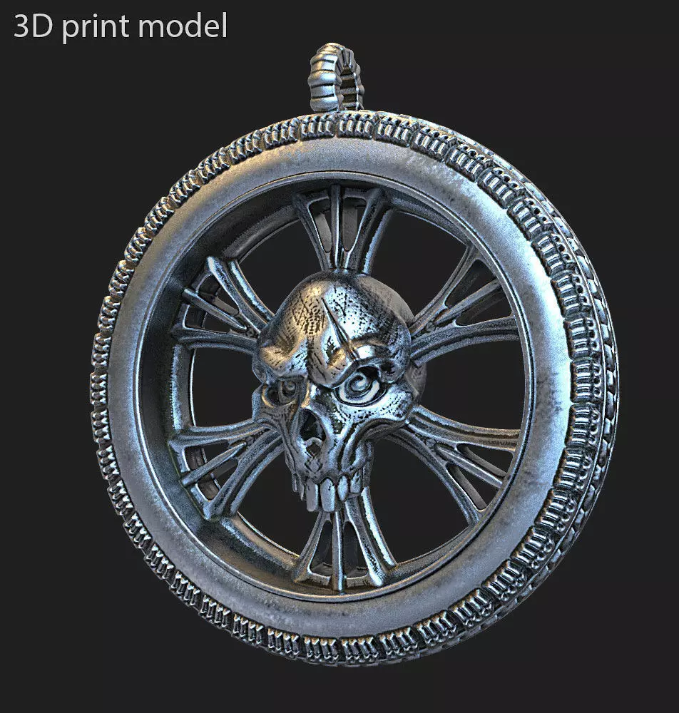 Skull pendant jewelry Biker vol10 3D print model