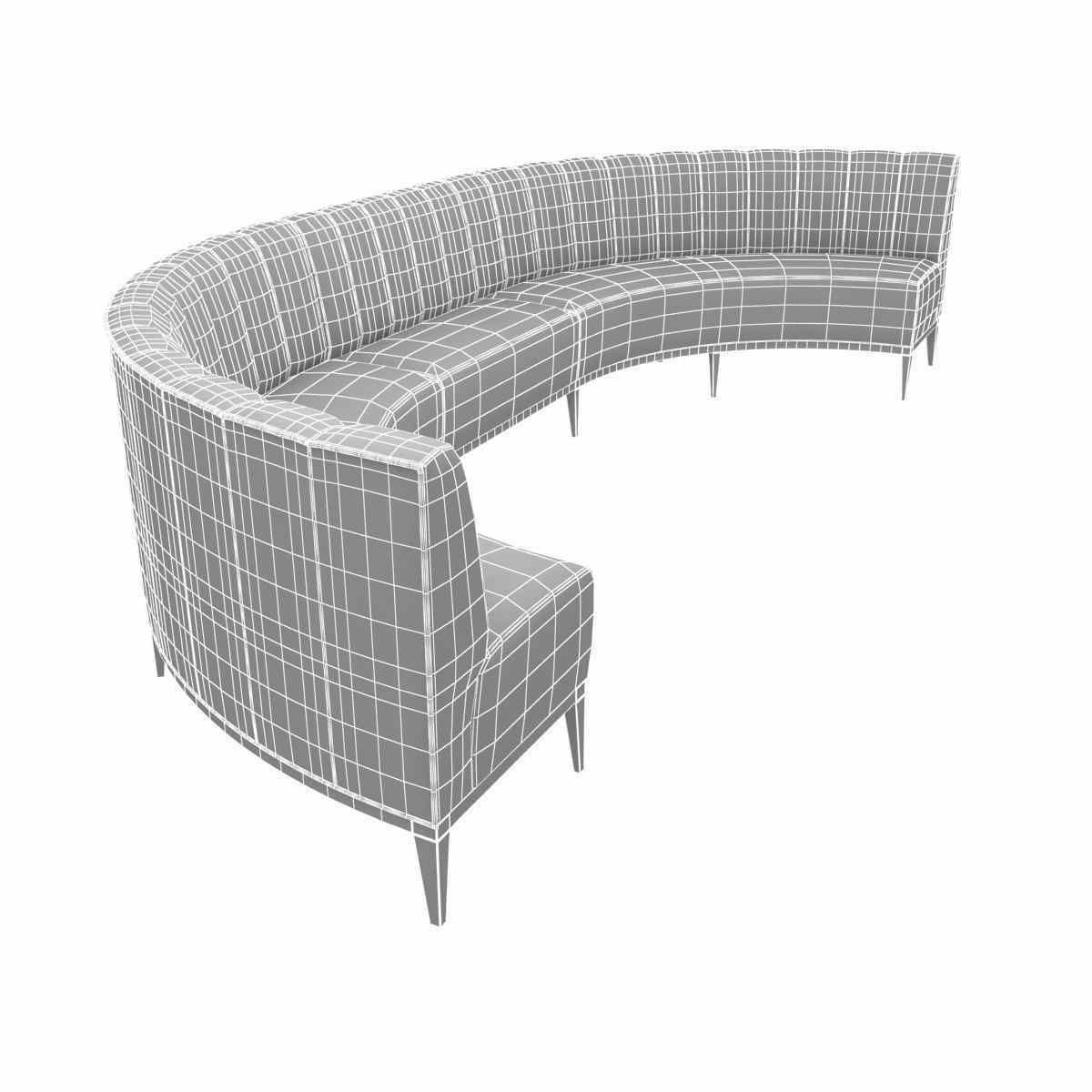 Sofa and chair company bespoke rounded  sofa  3d model 3D model_2