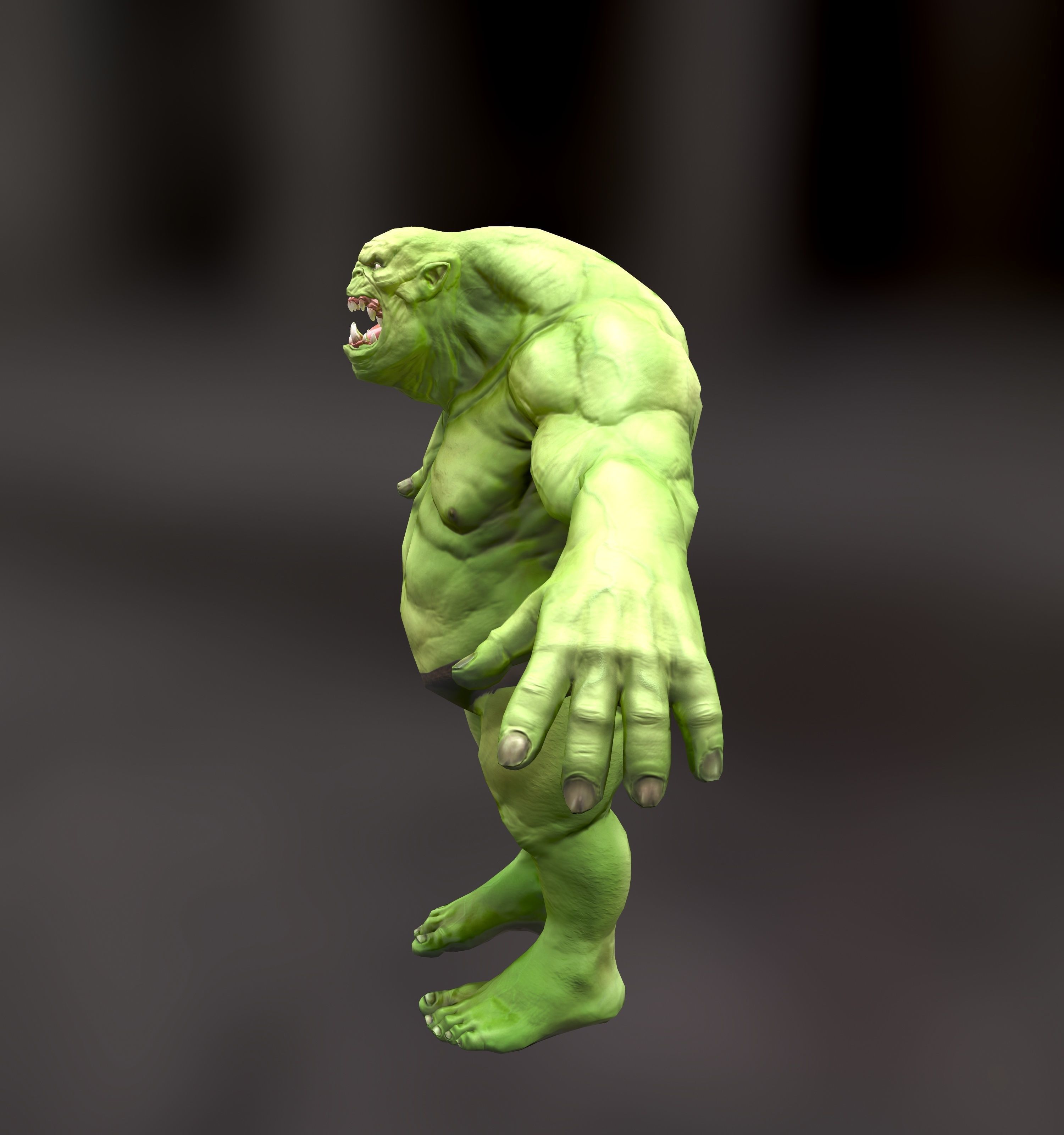 Orc Ogre with Armor and Axe Low-poly 3D model_8