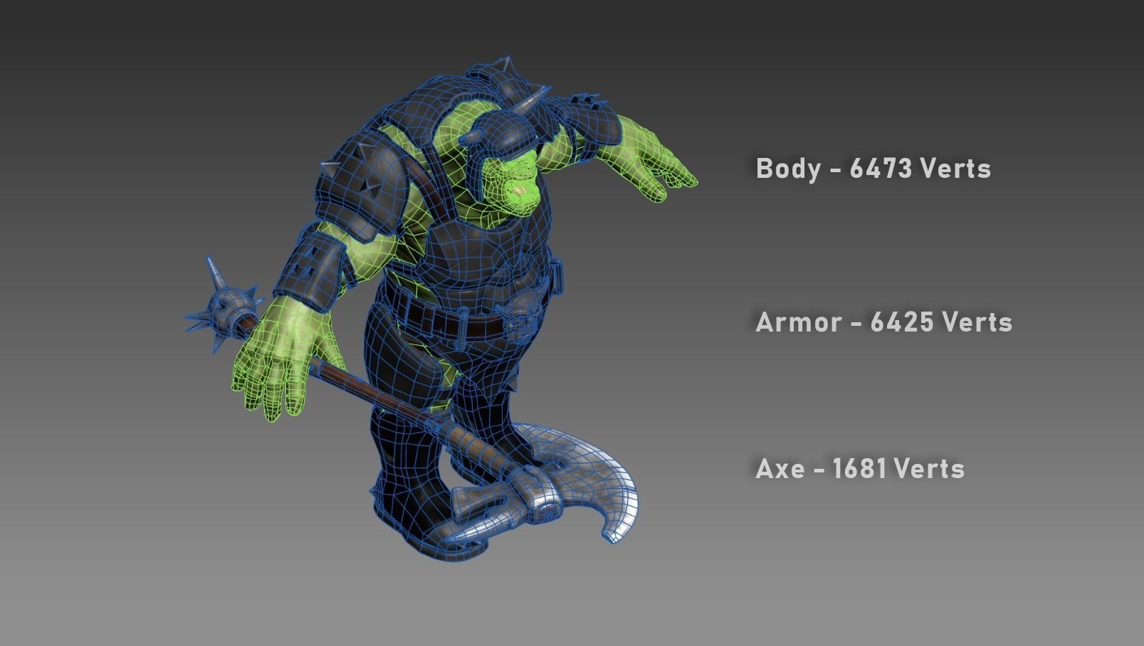Orc Ogre with Armor and Axe Low-poly 3D model_42