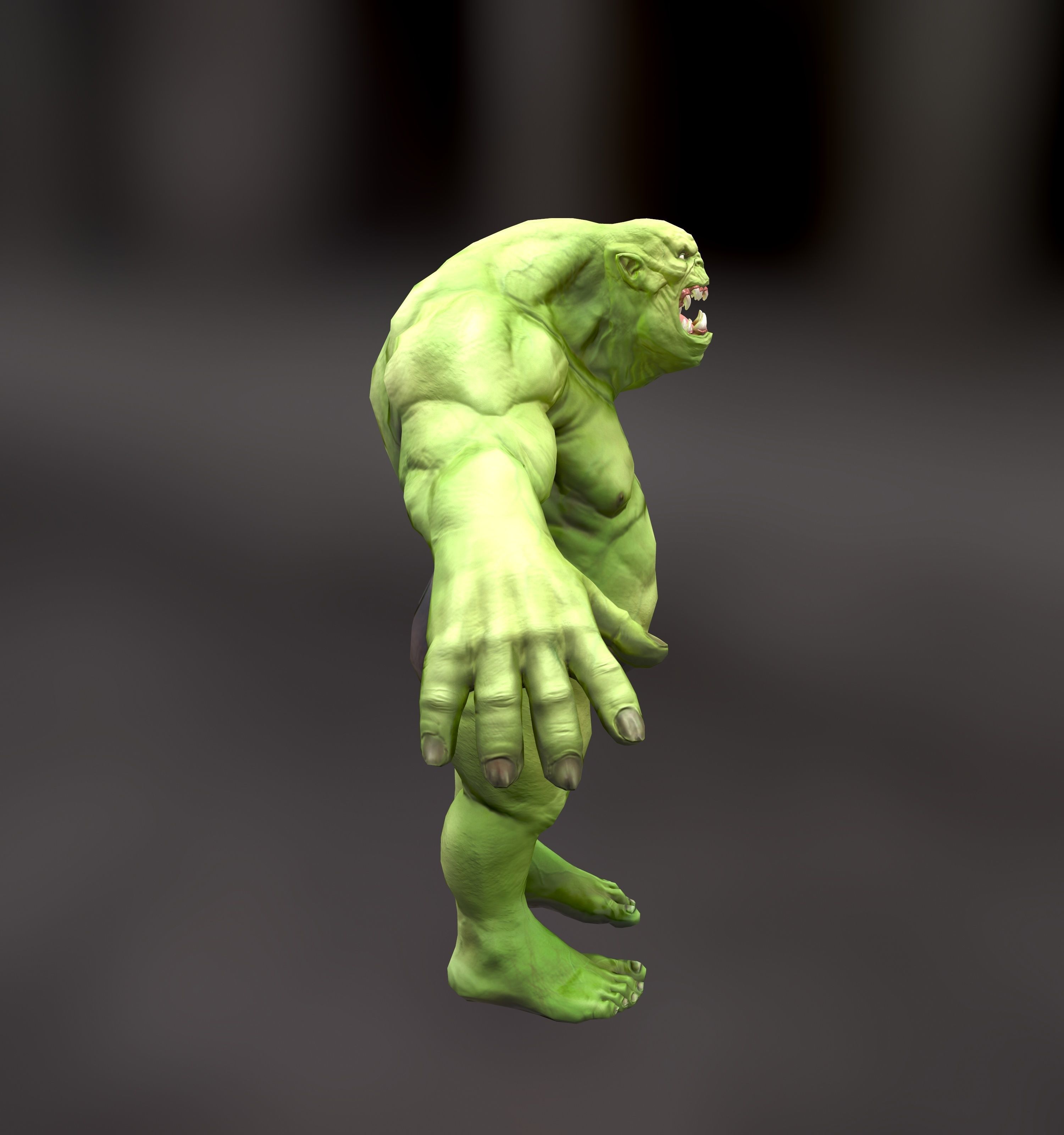 Orc Ogre with Armor and Axe Low-poly 3D model_4