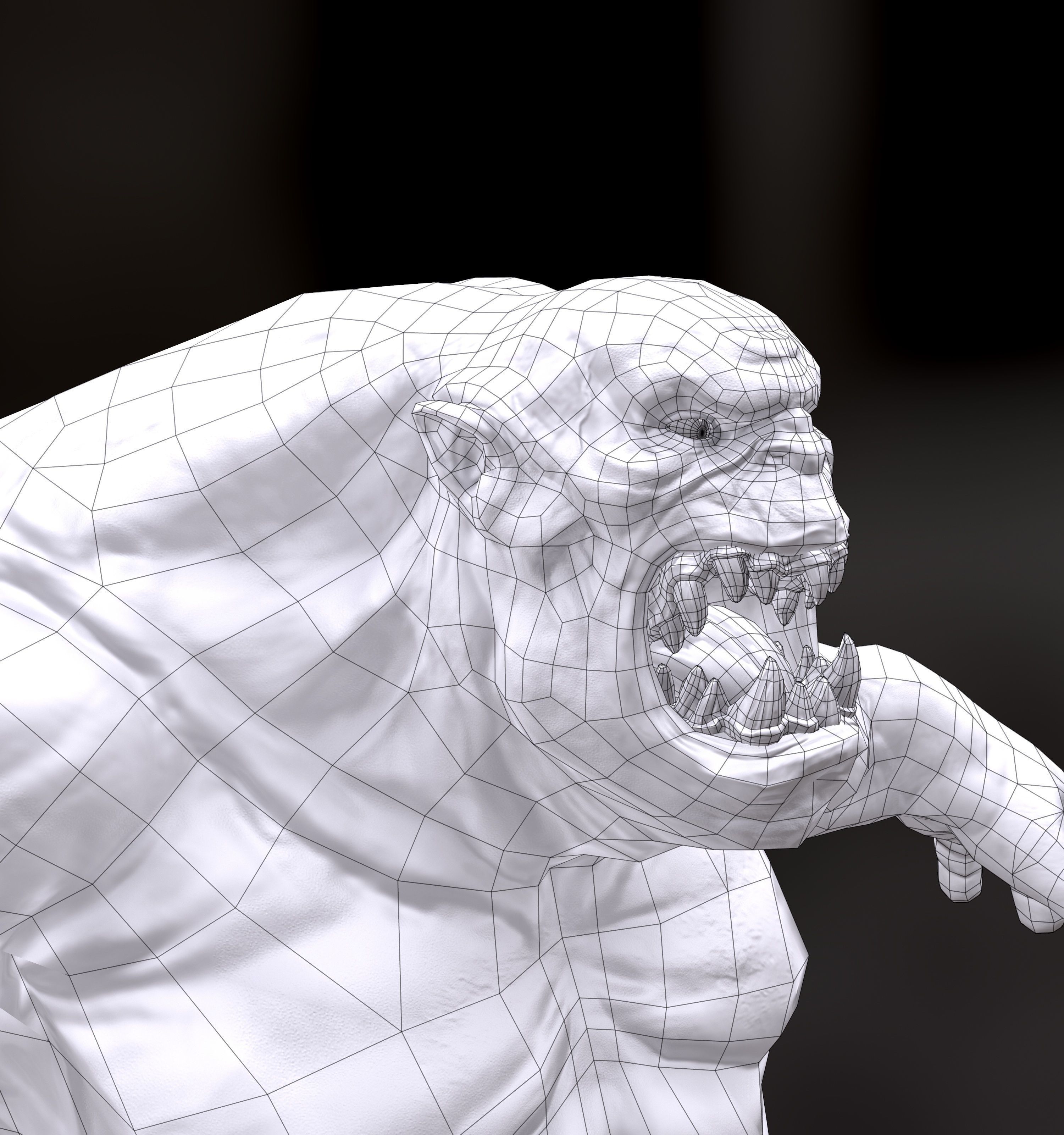 Orc Ogre with Armor and Axe Low-poly 3D model_20