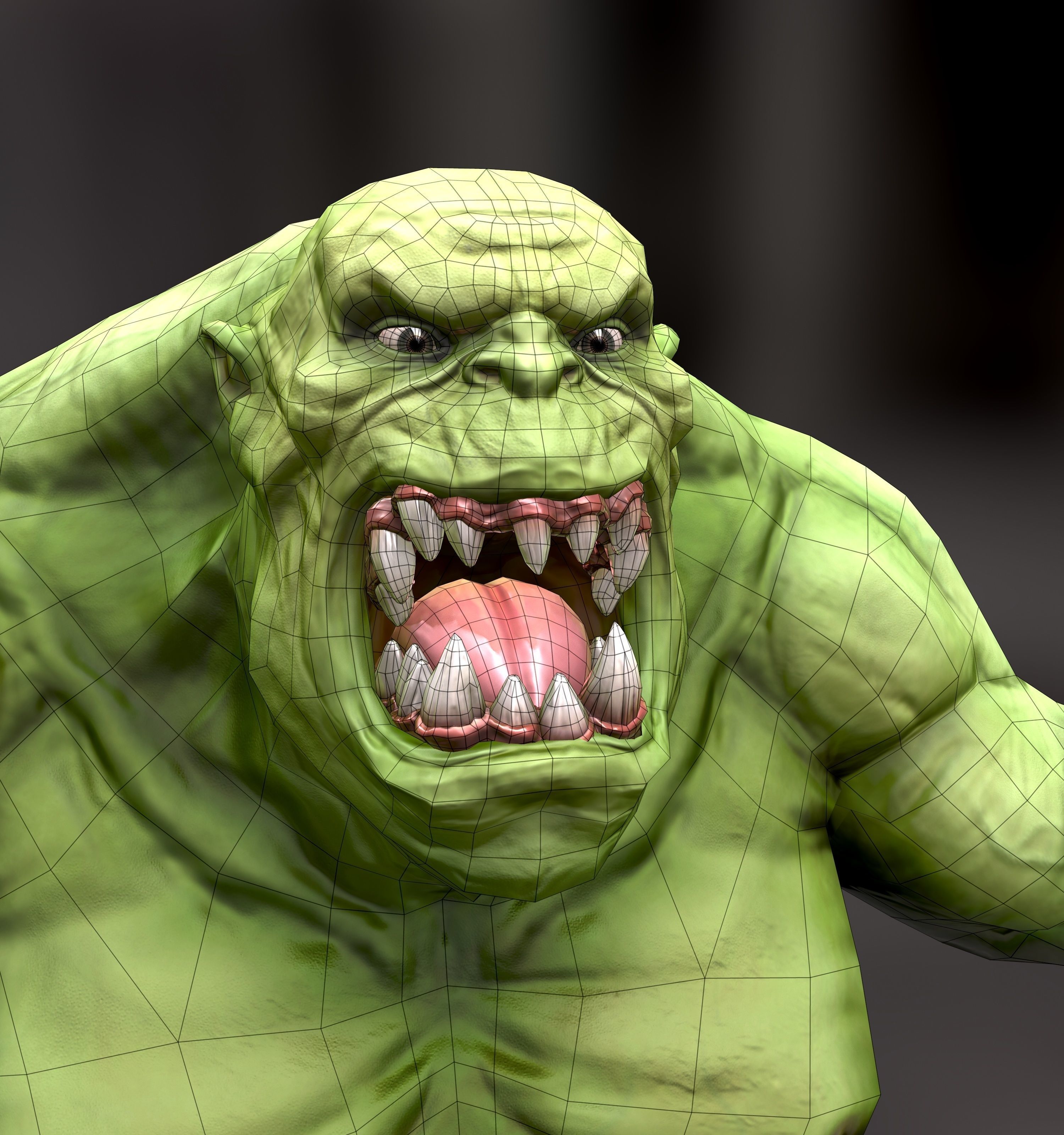 Orc Ogre with Armor and Axe Low-poly 3D model_12