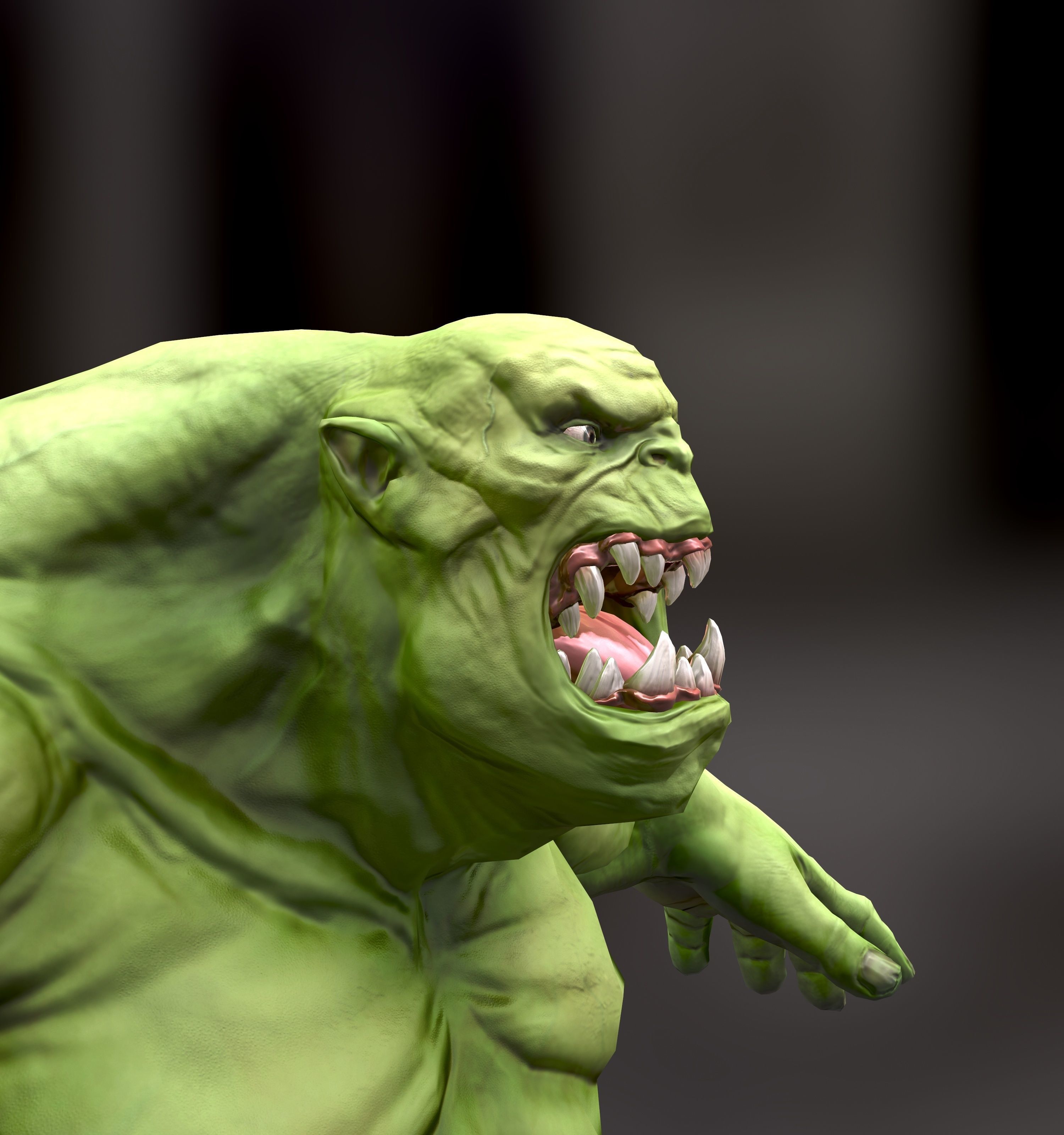 Orc Ogre with Armor and Axe Low-poly 3D model_11