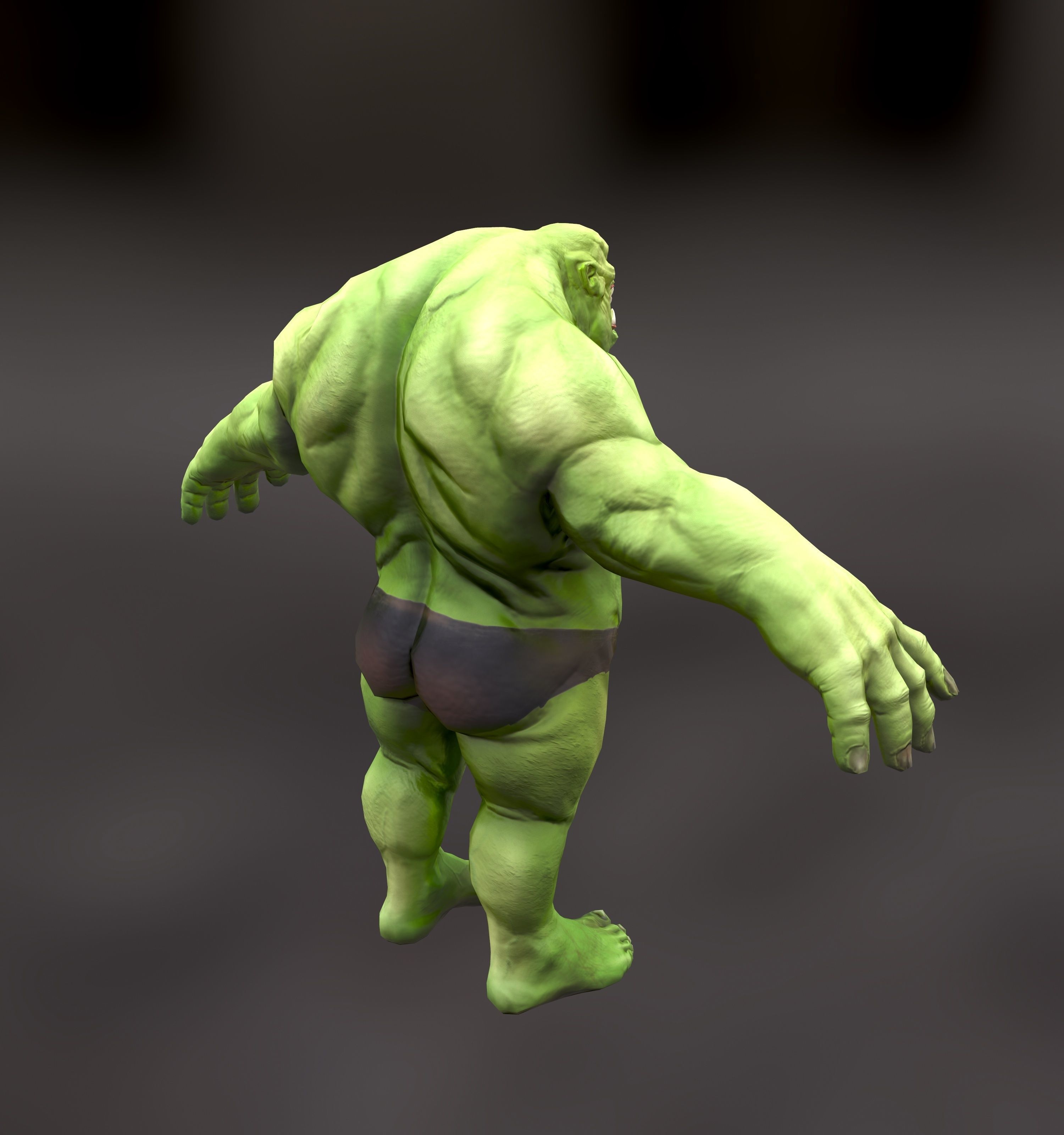 Orc Ogre with Armor and Axe Low-poly 3D model_5