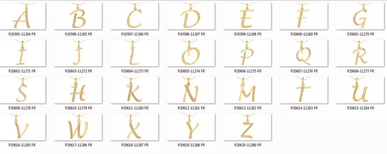 ALPHABETS LETTERS COLLECTION 26 FILES 3DM STL PRINTABLE  3D print model_0