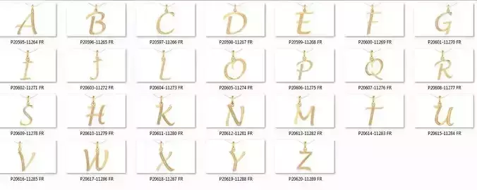 ALPHABETS LETTERS COLLECTION 26 FILES 3DM STL PRINTABLE  3D print model