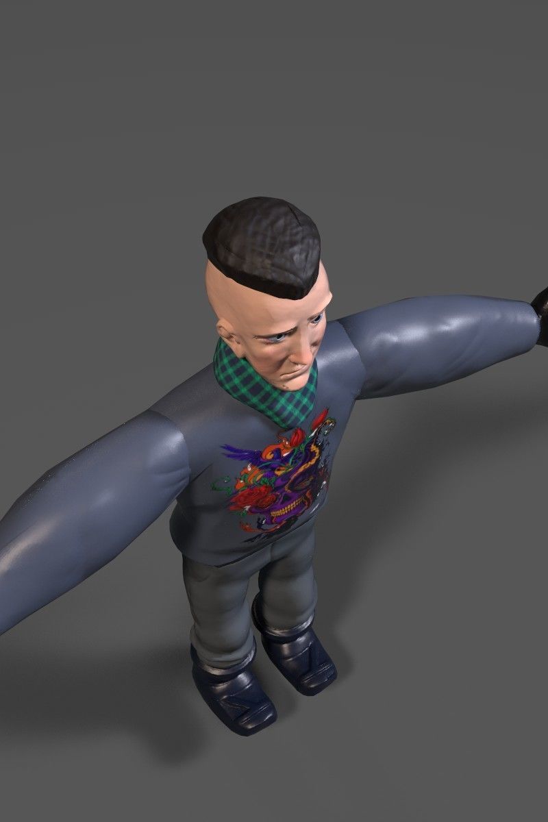Male Character Low-poly 3D model_3