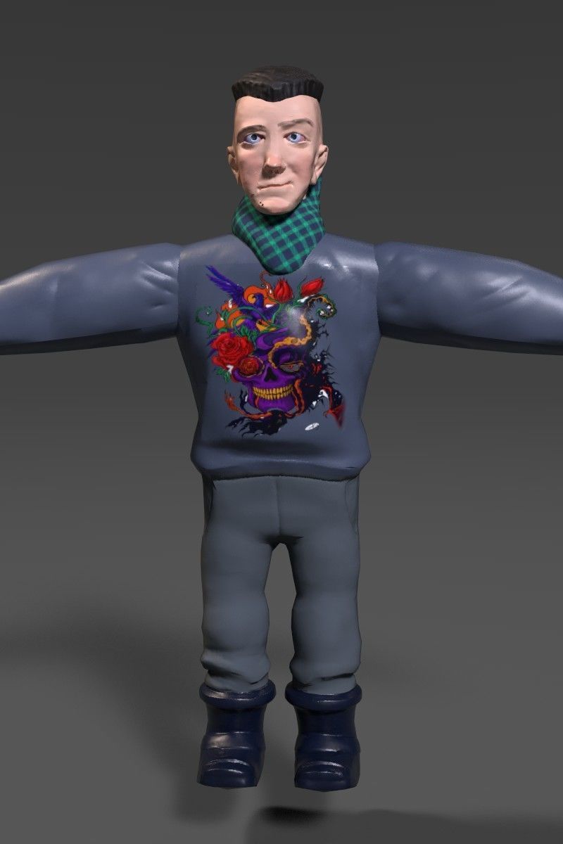 Male Character Low-poly 3D model_1