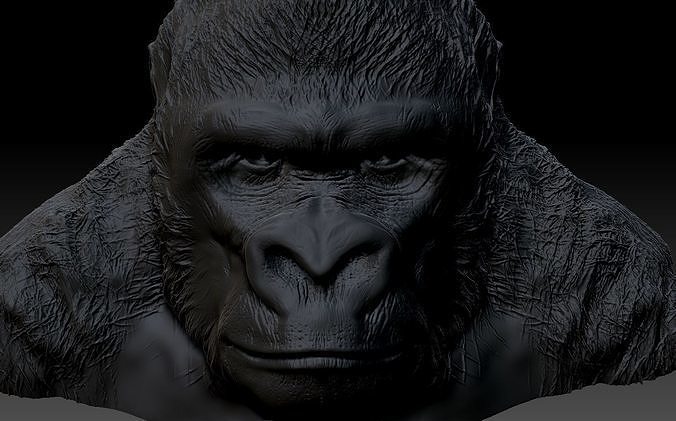 gorilla head 3D print model