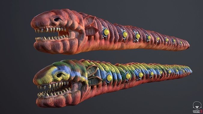 Sharkworm From Outer Space Low-poly 3D model