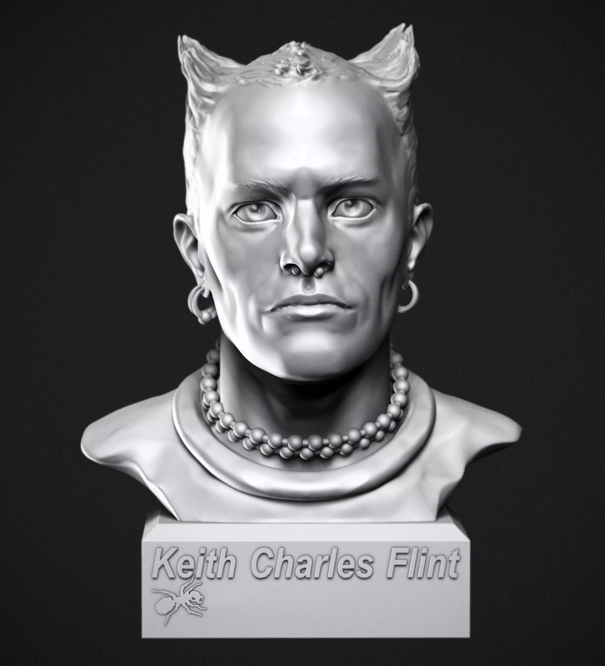 Keith Flint portrait  3D print model_0