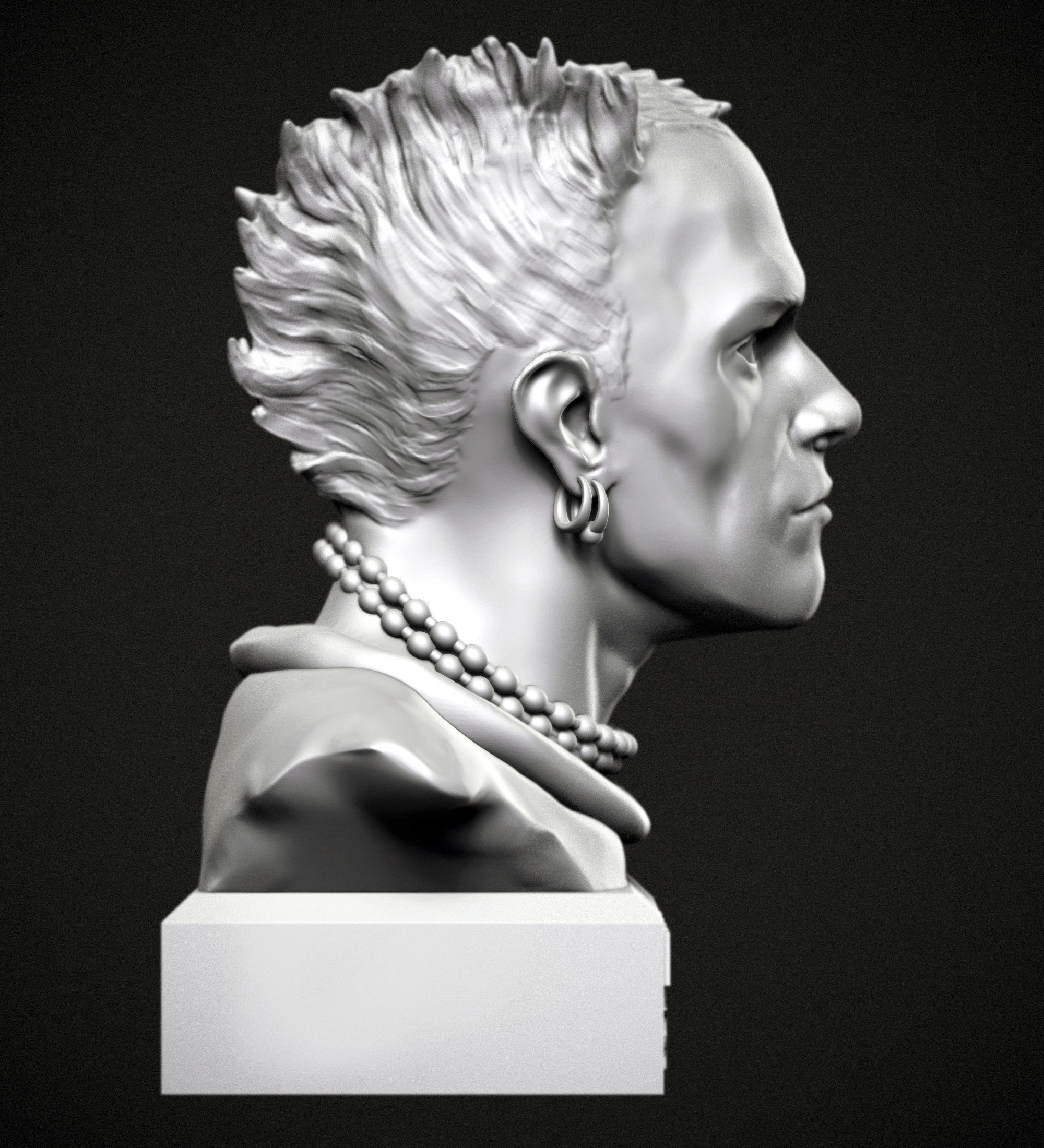 Keith Flint portrait  3D print model_2