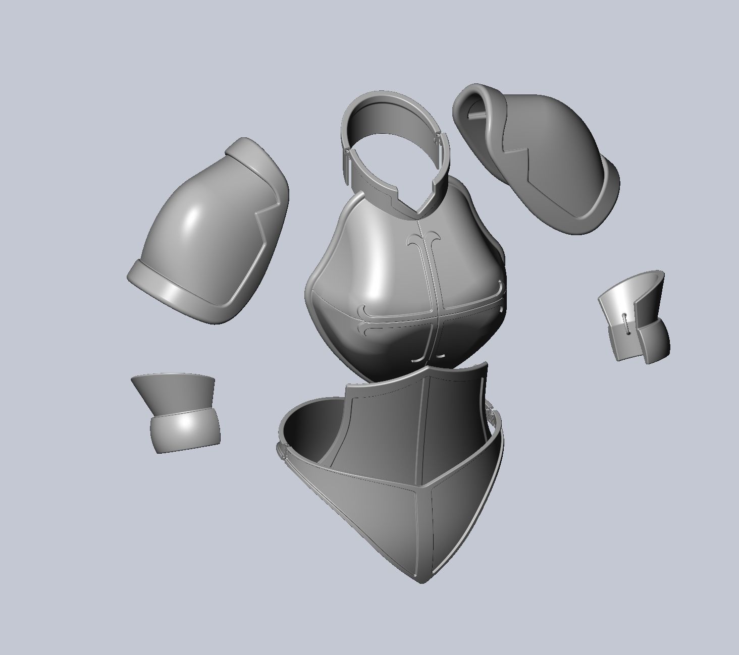 Fairy Tail Erza Scarlet Heart Kreuz Armor Set 3D print model_2