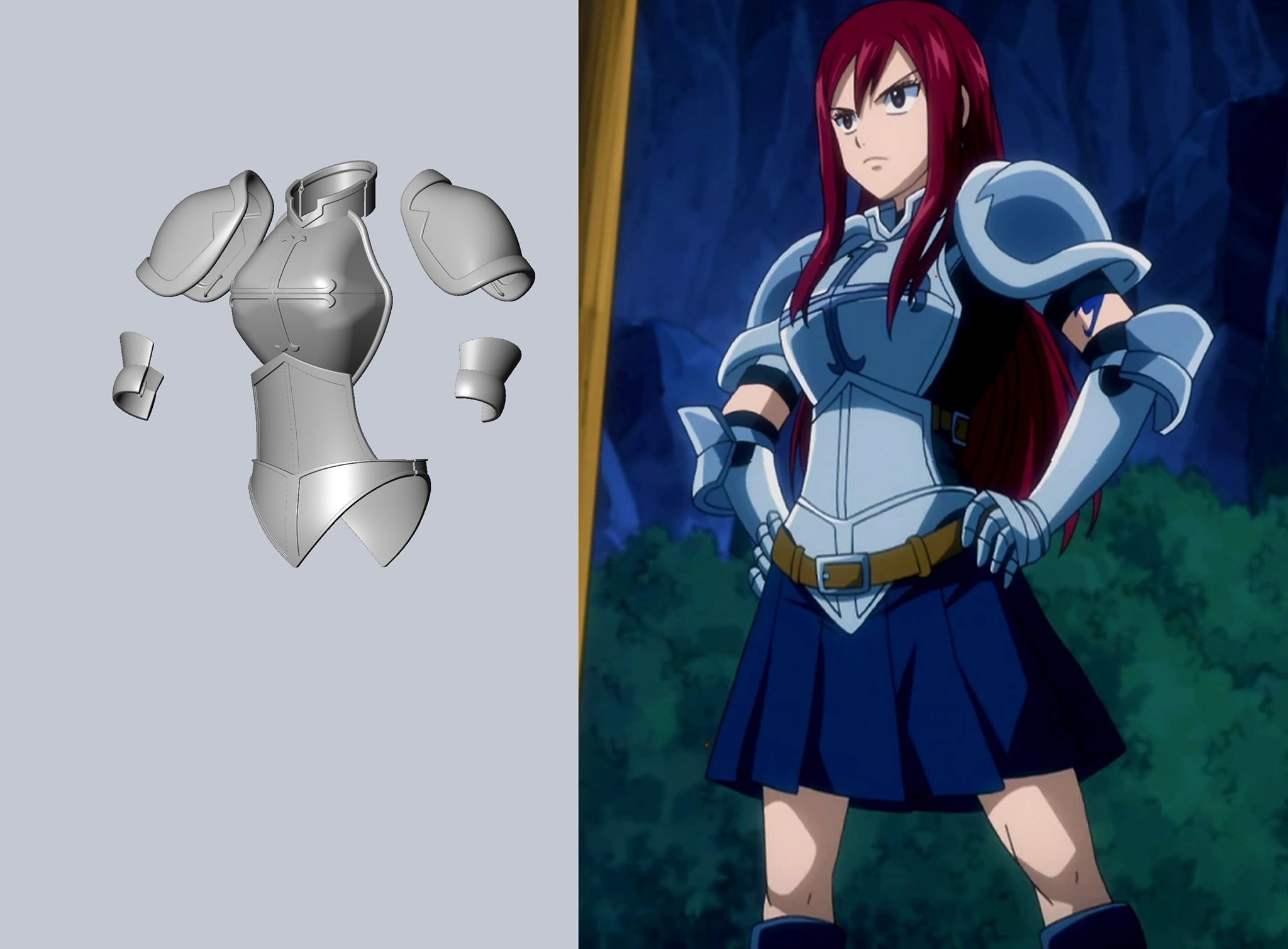 Fairy Tail Erza Scarlet Heart Kreuz Armor Set 3D print model_69