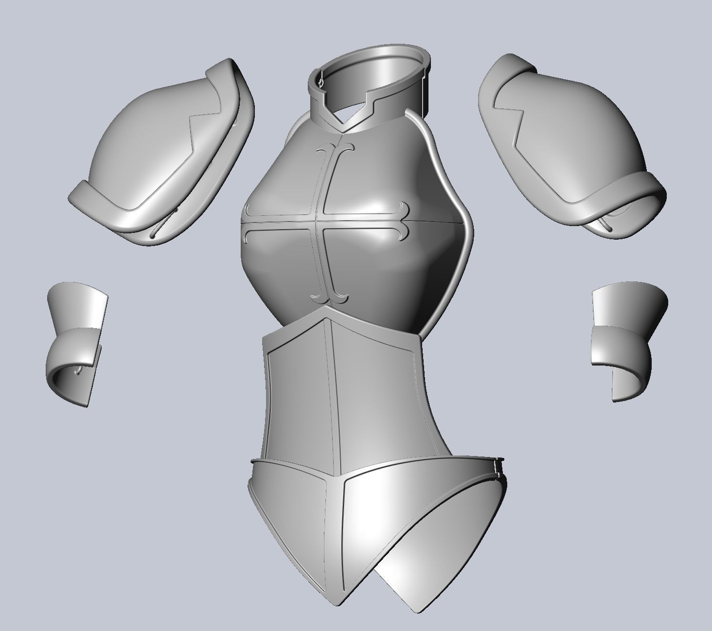 Fairy Tail Erza Scarlet Heart Kreuz Armor Set 3D print model_77