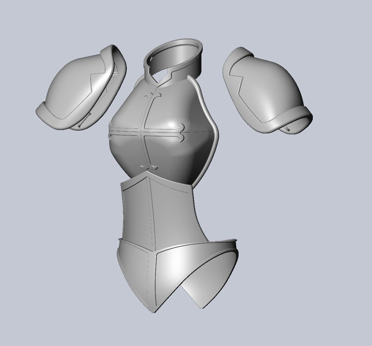 Fairy Tail Erza Scarlet Heart Kreuz Armor Set 3D print model_83