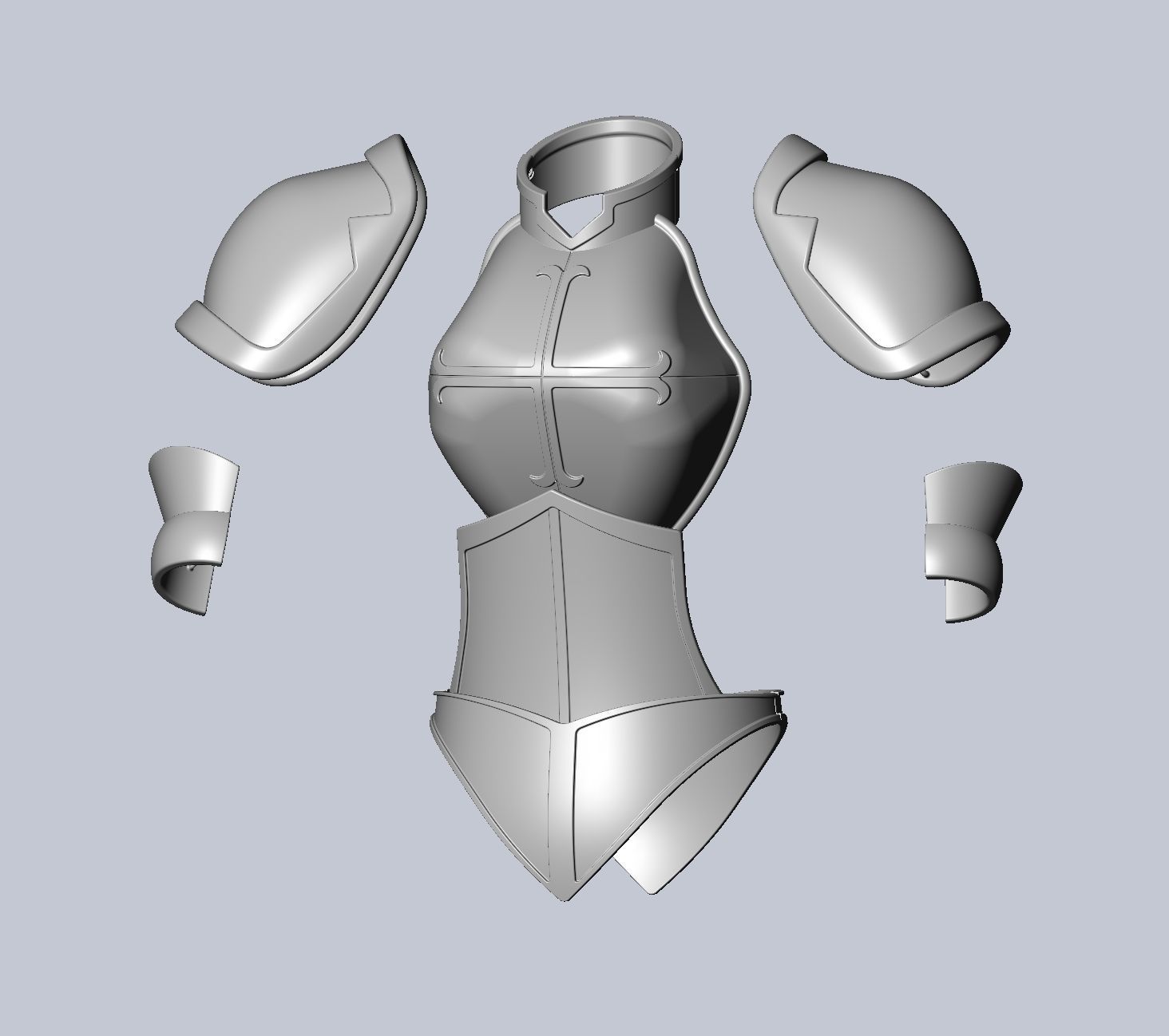 Fairy Tail Erza Scarlet Heart Kreuz Armor Set 3D print model_94