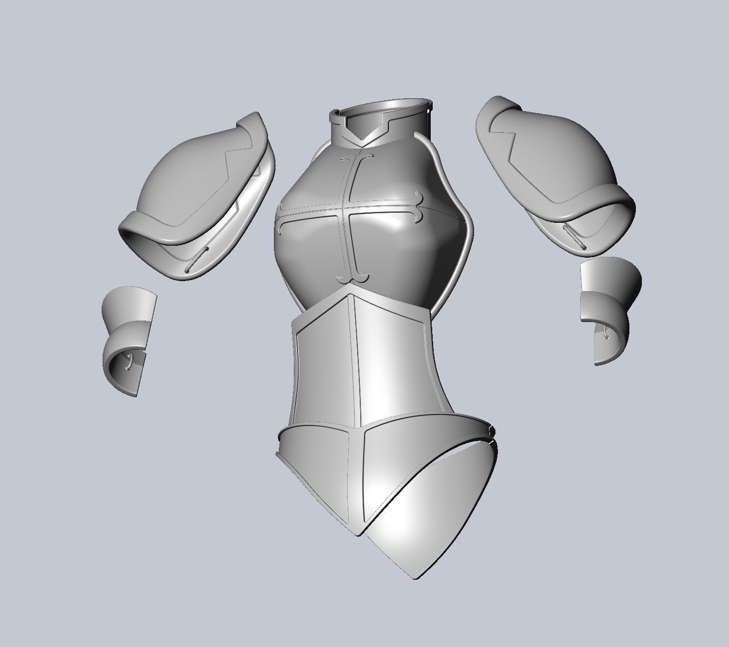 Fairy Tail Erza Scarlet Heart Kreuz Armor Set 3D print model_92