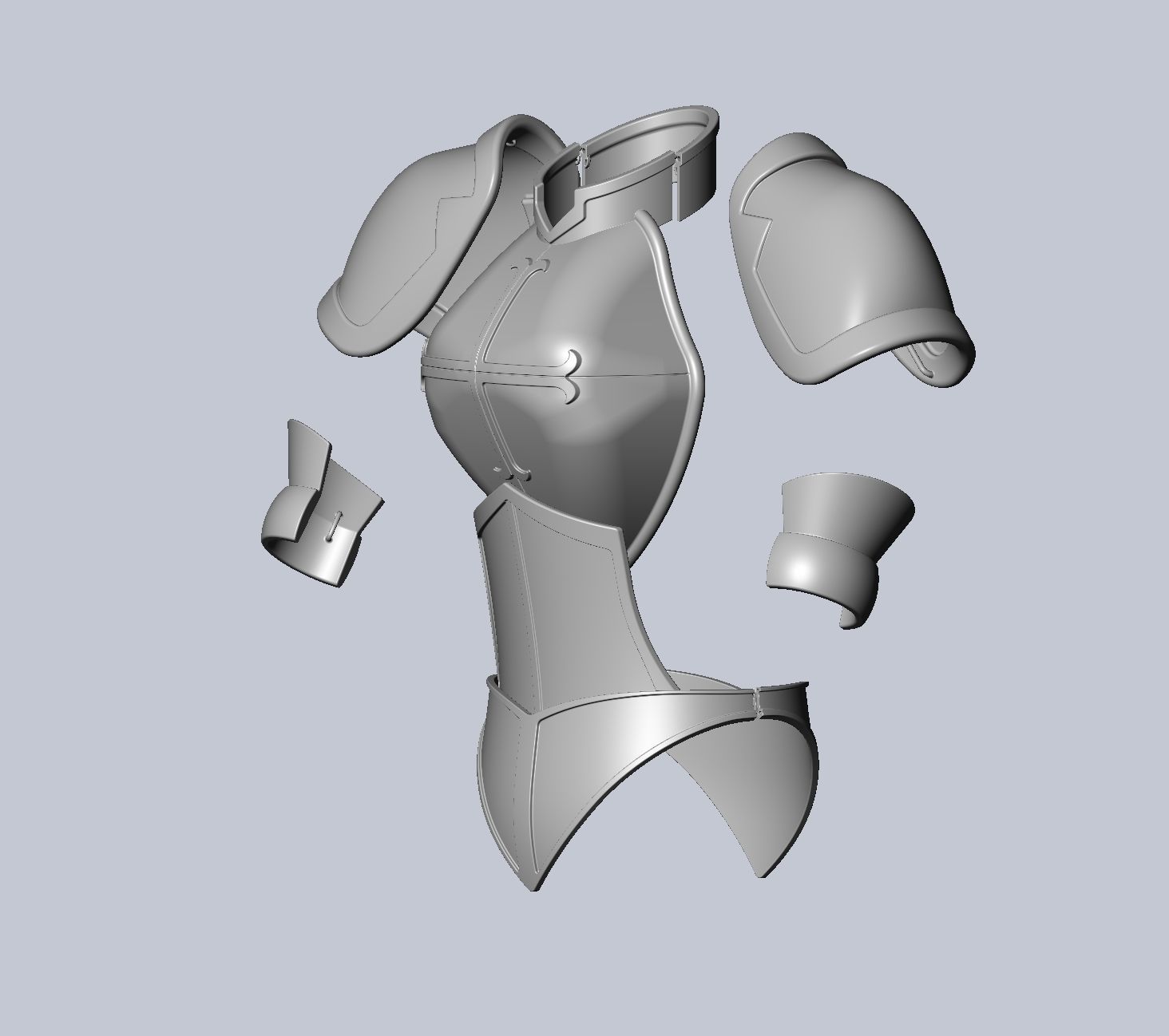 Fairy Tail Erza Scarlet Heart Kreuz Armor Set 3D print model_1