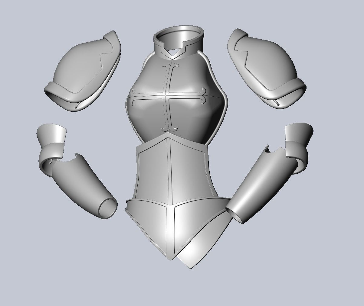 Fairy Tail Erza Scarlet Heart Kreuz Armor Set 3D print model_70