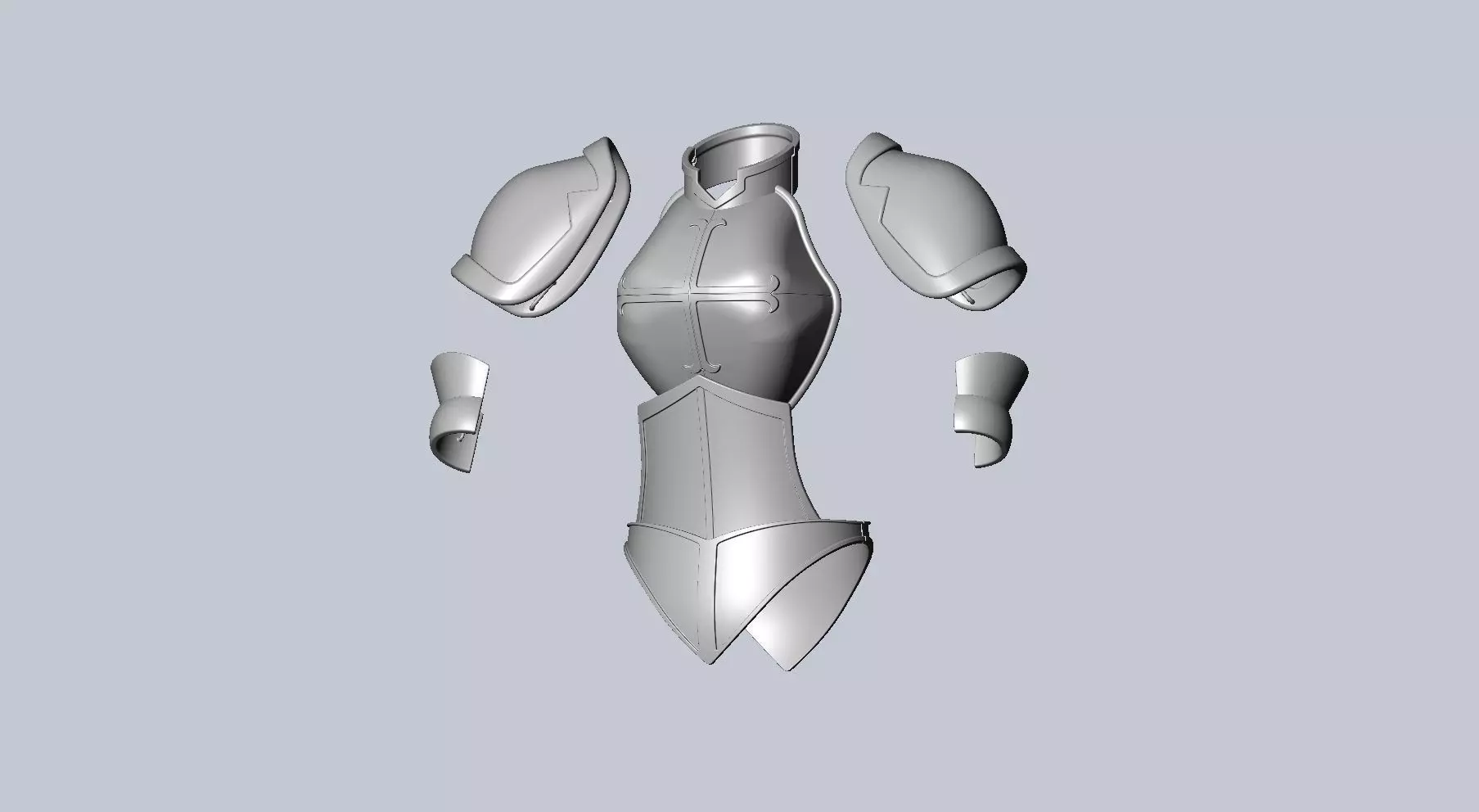 Fairy Tail Erza Scarlet Heart Kreuz Armor Set 3D print model_0