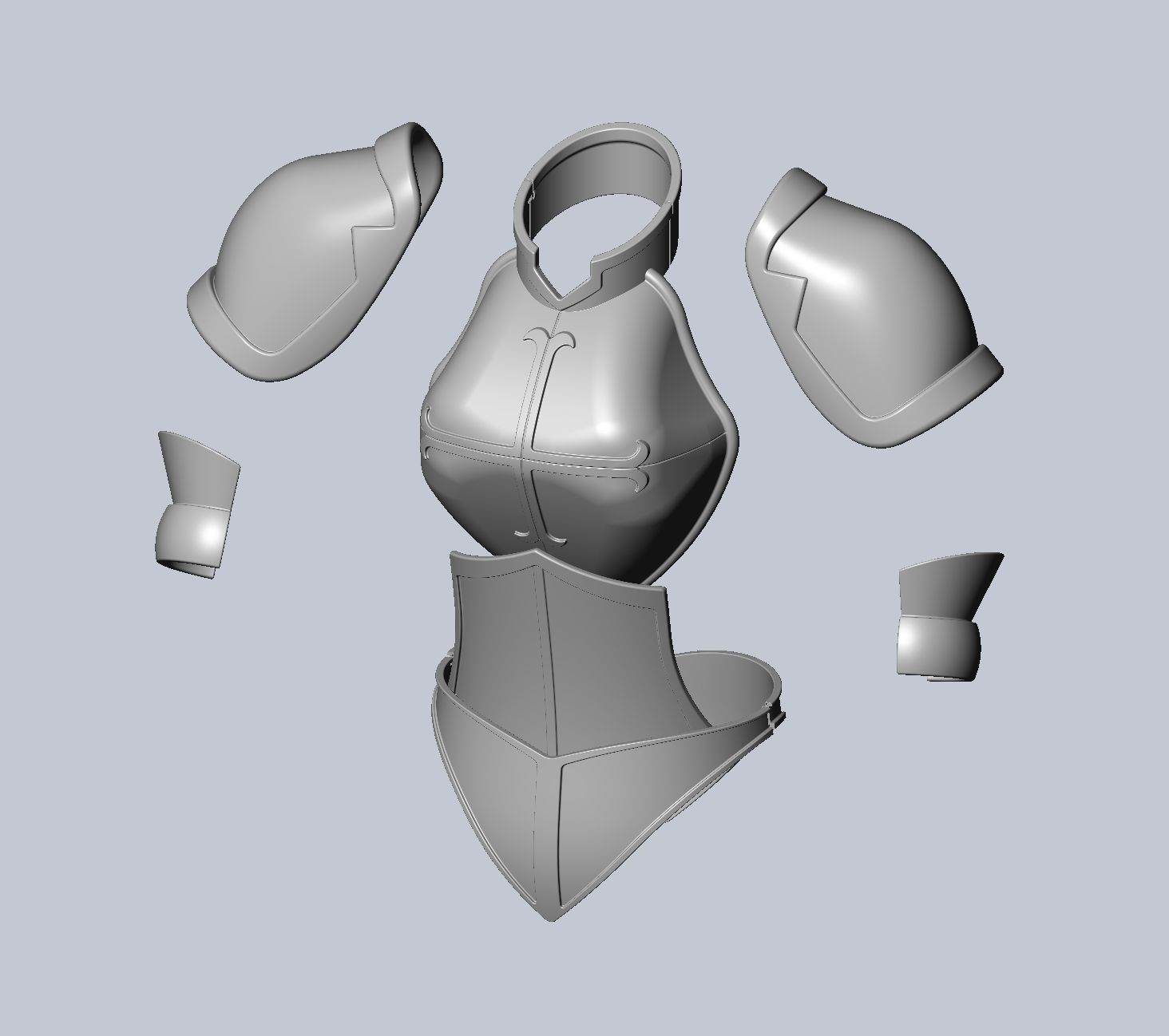 Fairy Tail Erza Scarlet Heart Kreuz Armor Set 3D print model_93