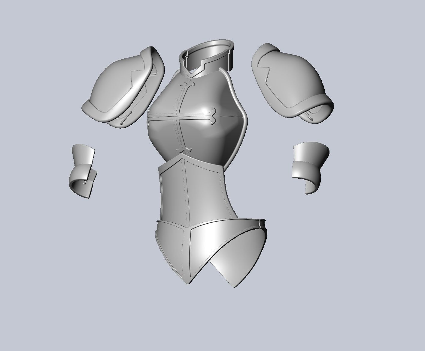 Fairy Tail Erza Scarlet Heart Kreuz Armor Set 3D print model_88