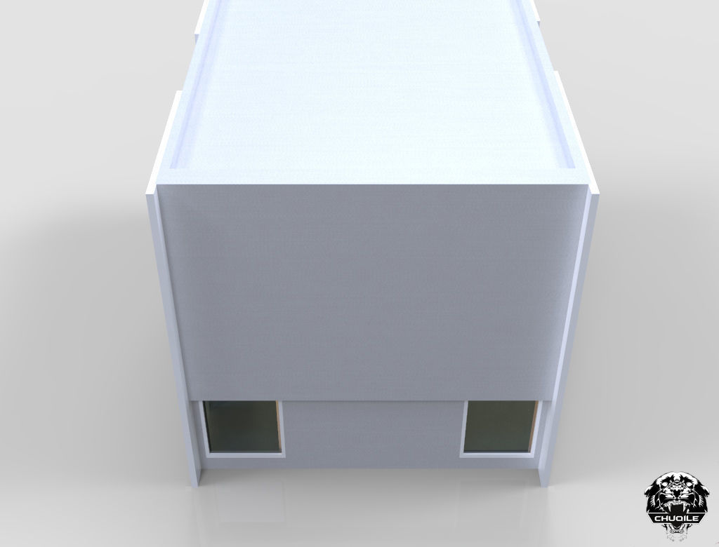 Modern House Building Low-poly 3D model_10